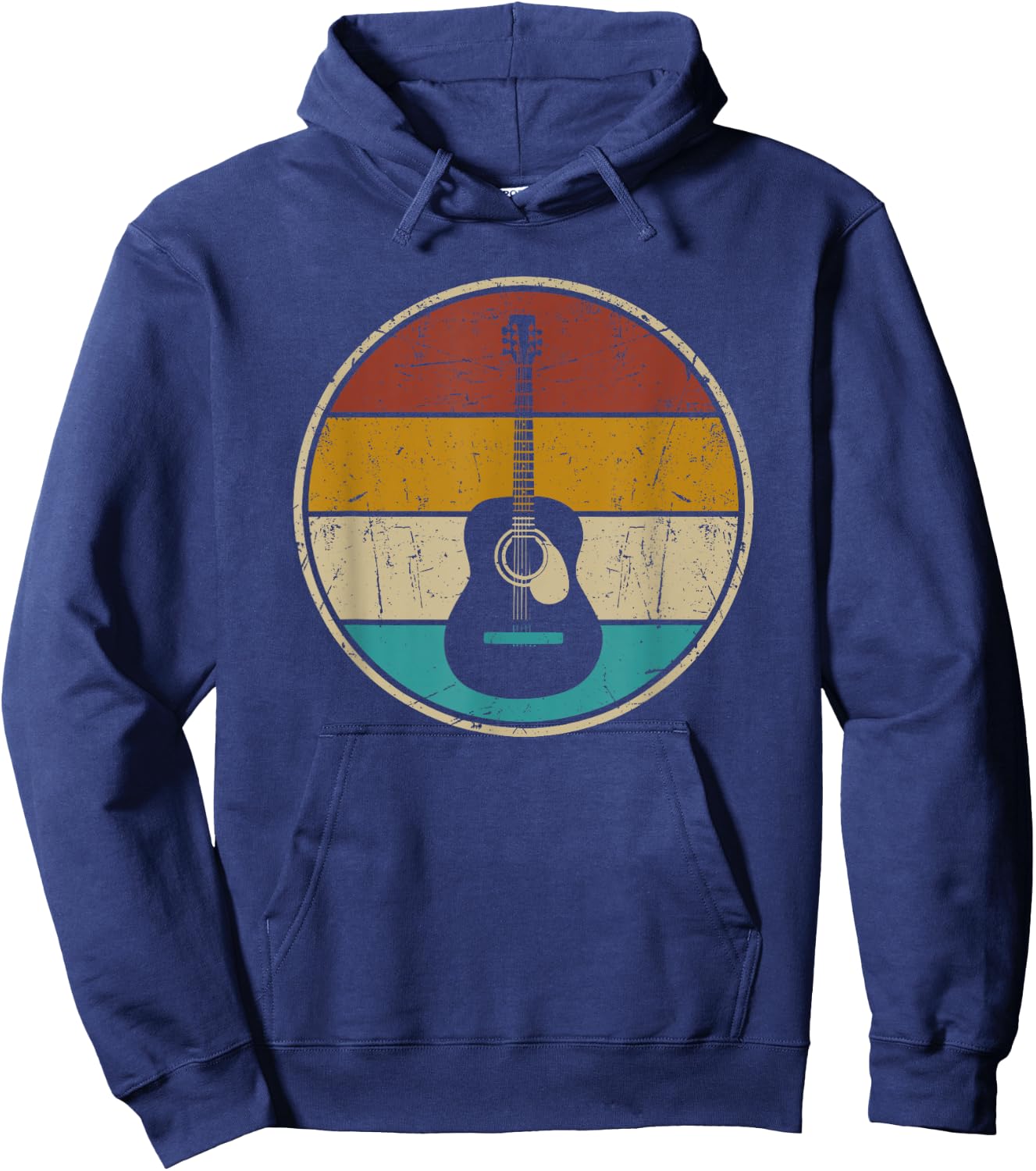 Guitar Retro Sunset Music Band Guitarist Bassist Musician Hoodie - Hoodie | Navy