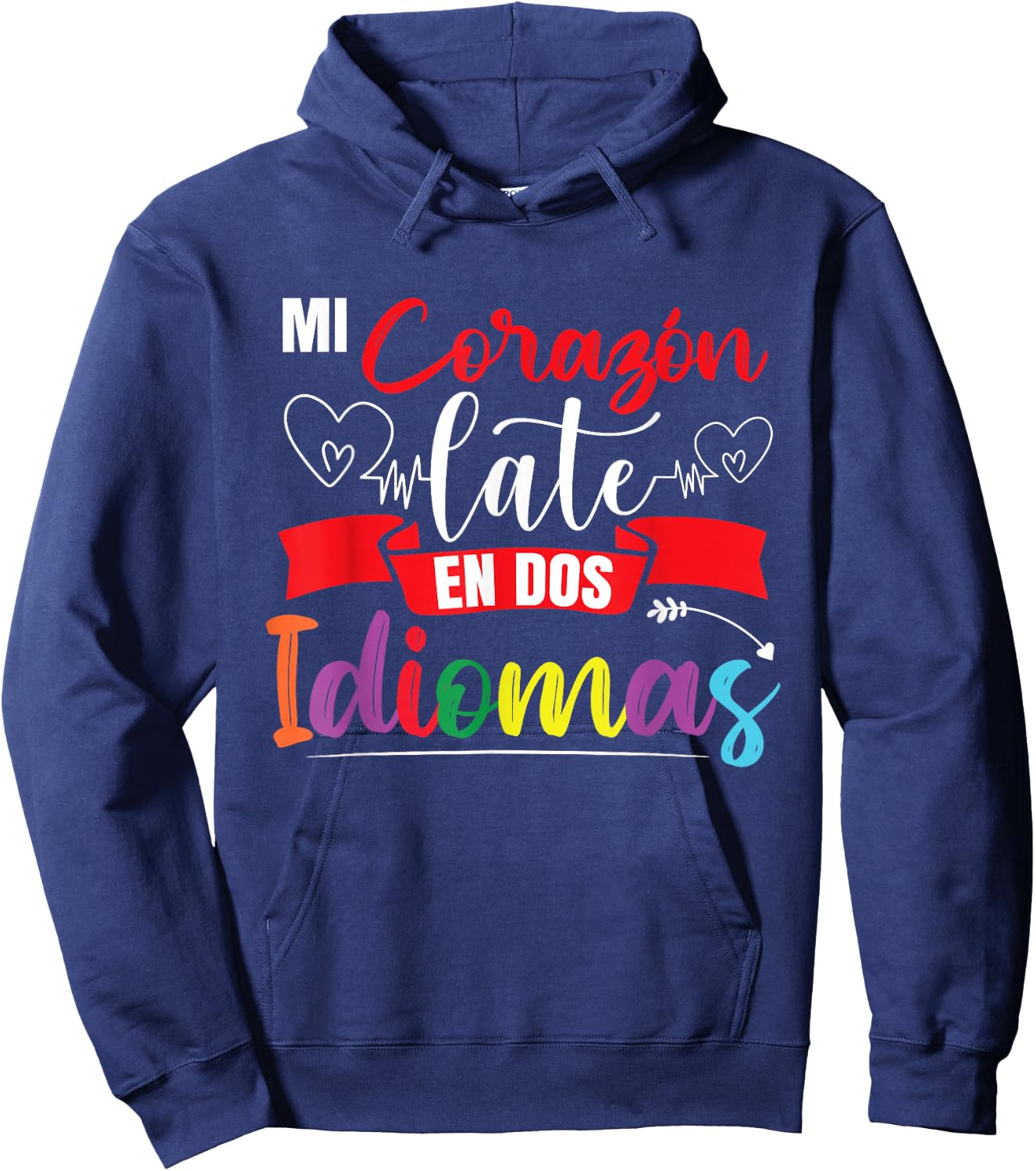 Funny Spanish Bilingual Teacher Hoodie - Hoodie | Navy