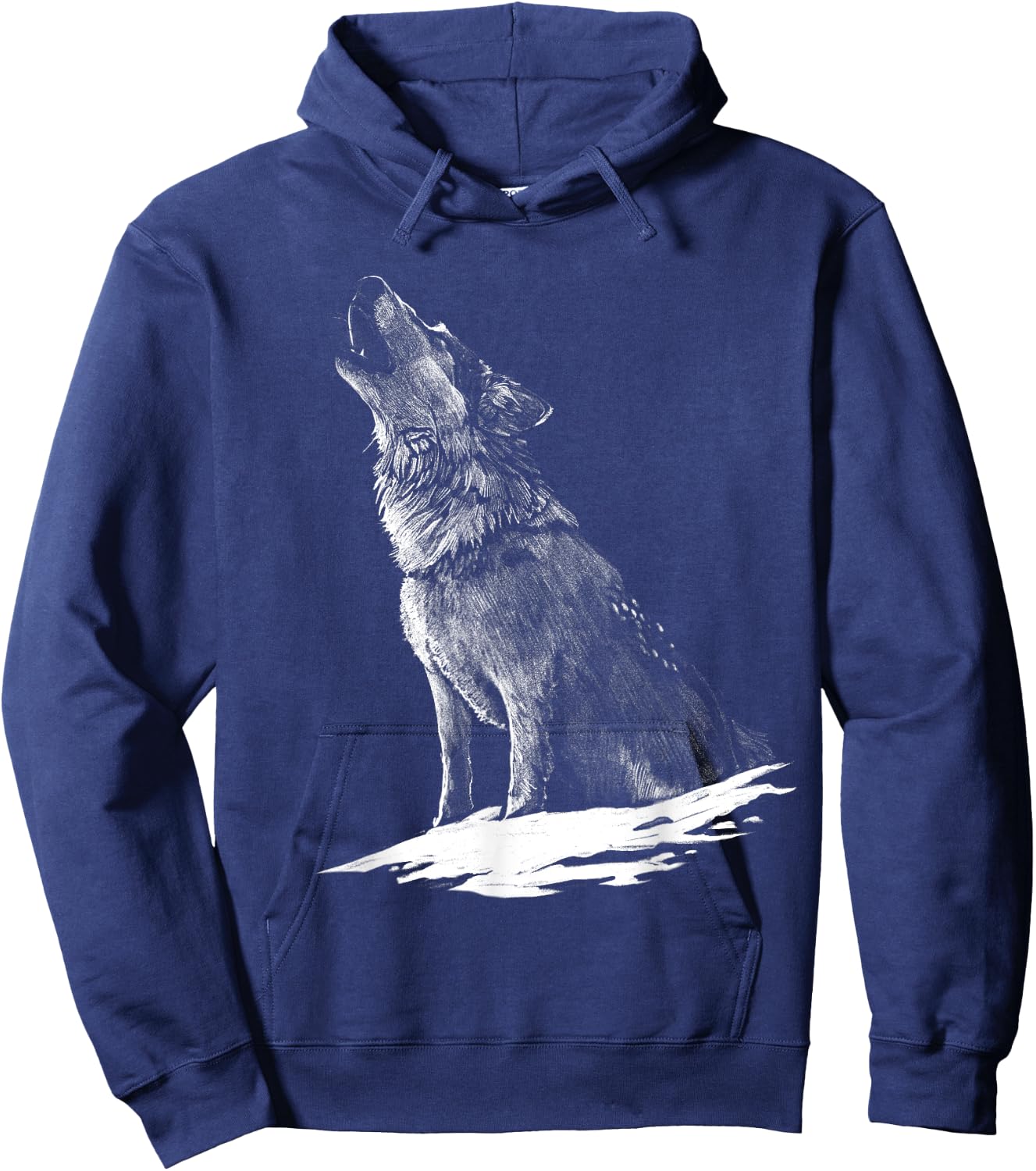 Wolf Animal Print Wolves Animal Motif Wolf Hoodie - Hoodie | Navy