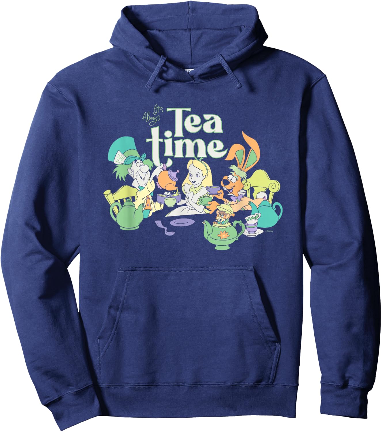 Disney Alice in Wonderland It’s Always Tea Time Vintage Hoodie - Hoodie | Navy