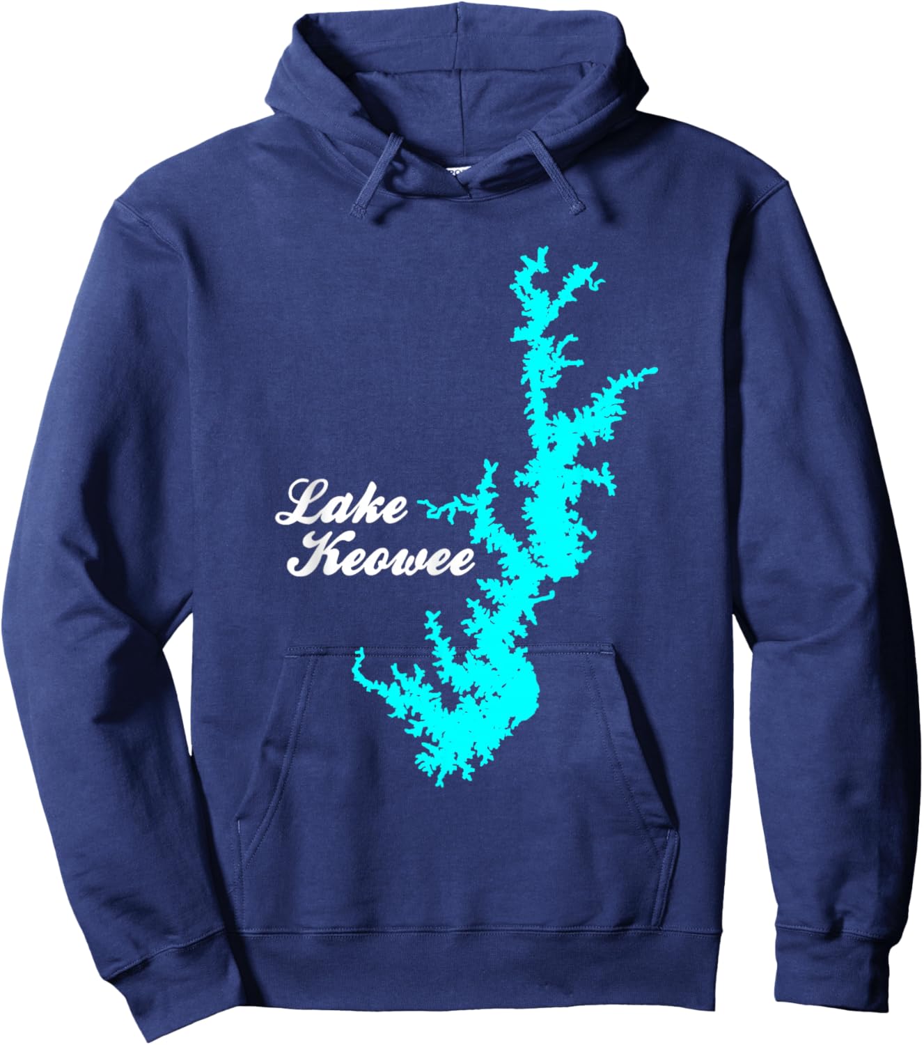 Minimalist Lake Keowee - South Carolina Hoodie - Hoodie | Navy