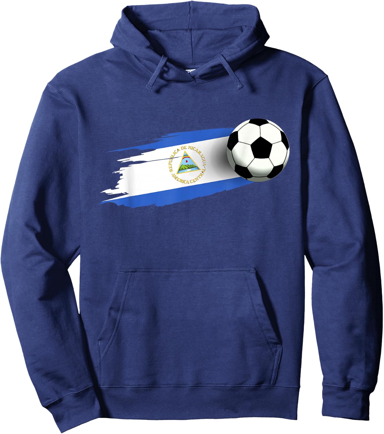 Nicaragua Flag Jersey Nicaraguan Soccer Team Nicaraguan Hoodie - Hoodie | Navy