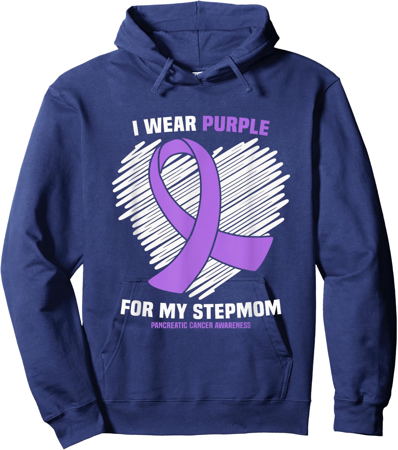 I Wear Purple For My Stepmom Pancreatic Cancer Awareness Hoodie - Hoodie | Navy