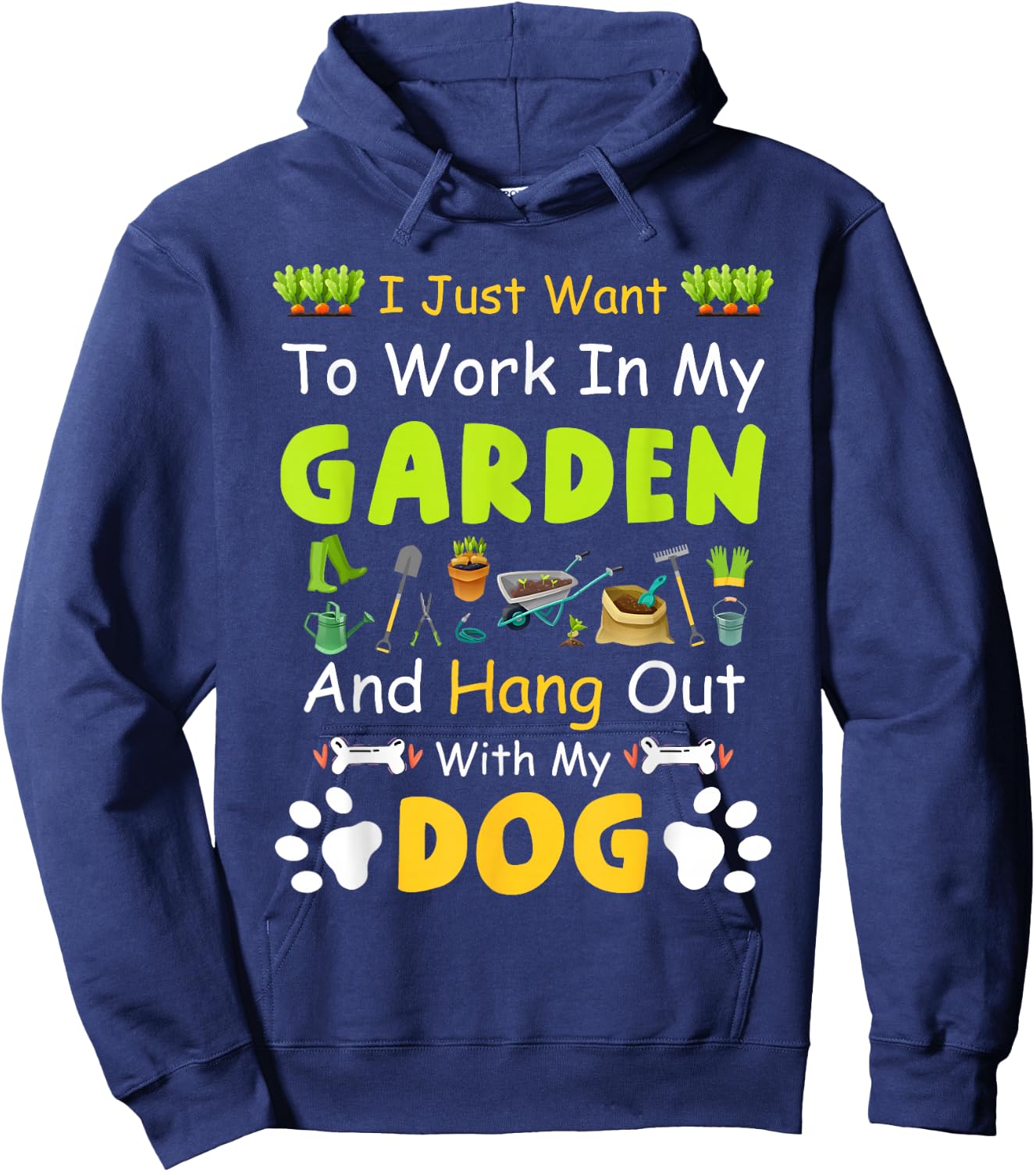 Hang Out With My dog Funny Gardening Dog Lovers - Black, -Adults & Kids, Short Sleeve, Classic Fit, Cotton, Polyester, Small Hoodie - Hoodie | Navy