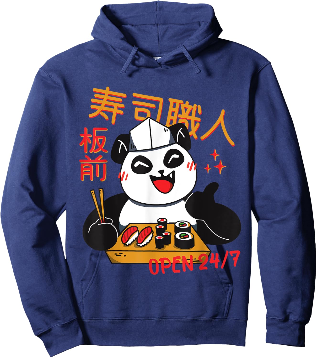 Sushi Chef Panda Kawaii Maki Manga Zoo Children Hoodie - Hoodie | Navy