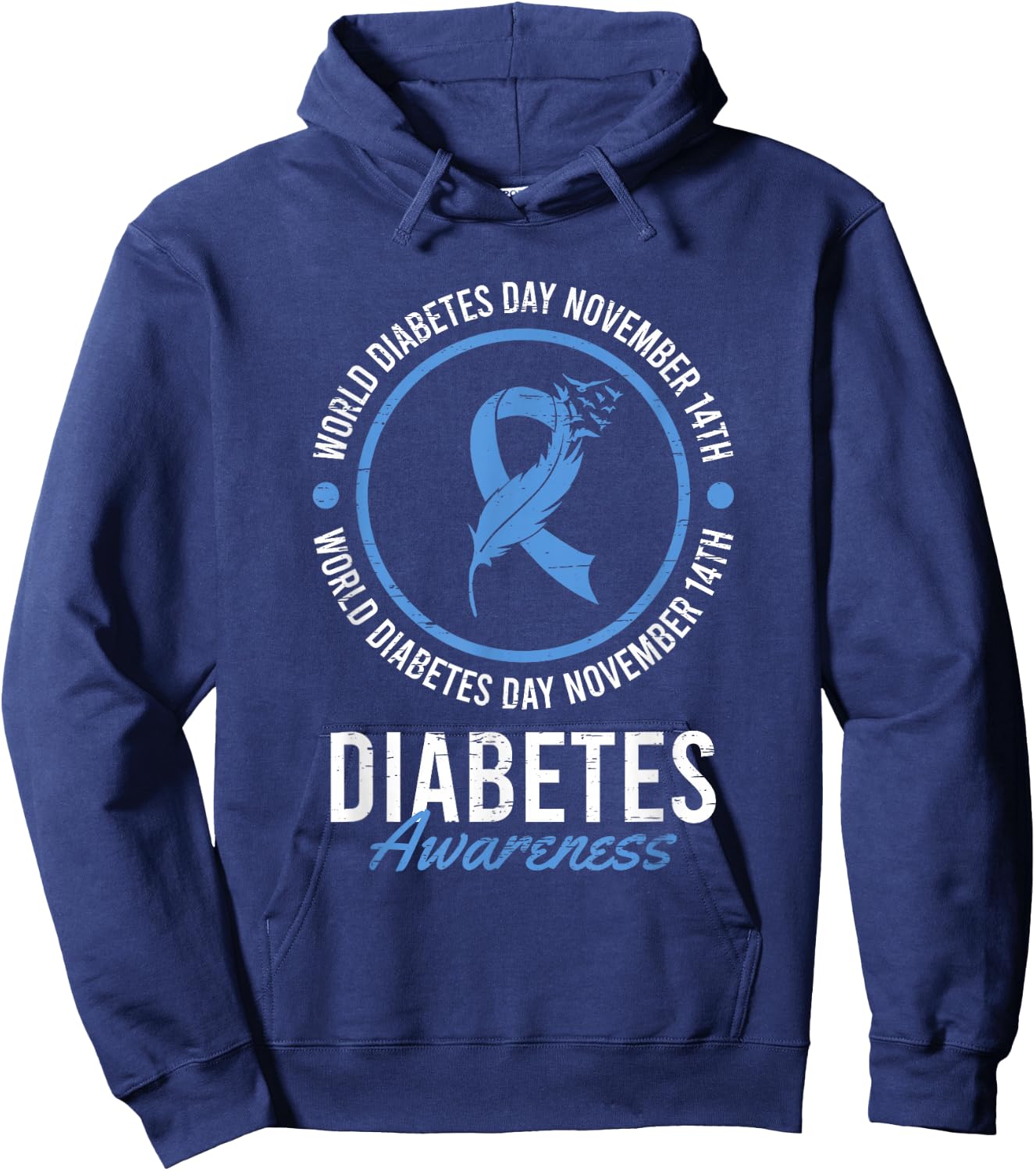 World Diabetes Day November Disease Awareness Insulin Type 1 Hoodie - Hoodie | Navy