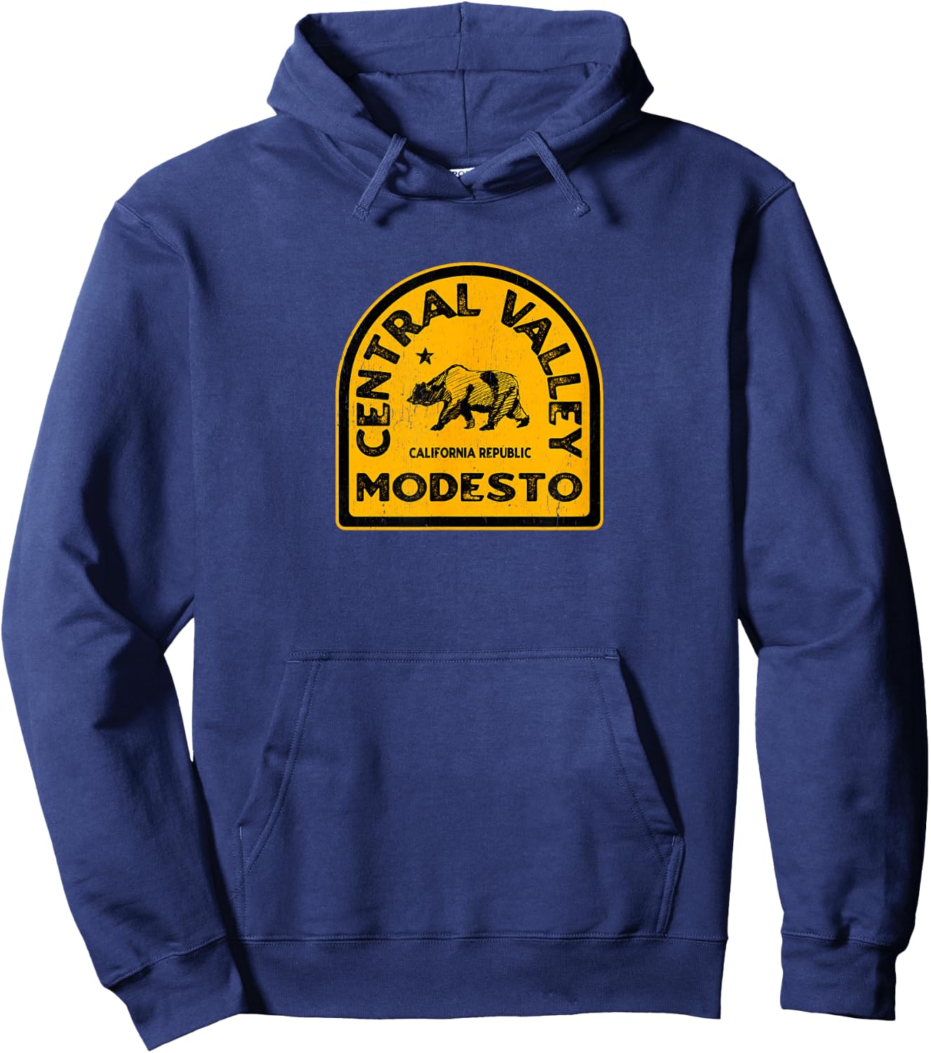 Modesto CA Vintage Style Northern California Hoodie - Hoodie | Navy