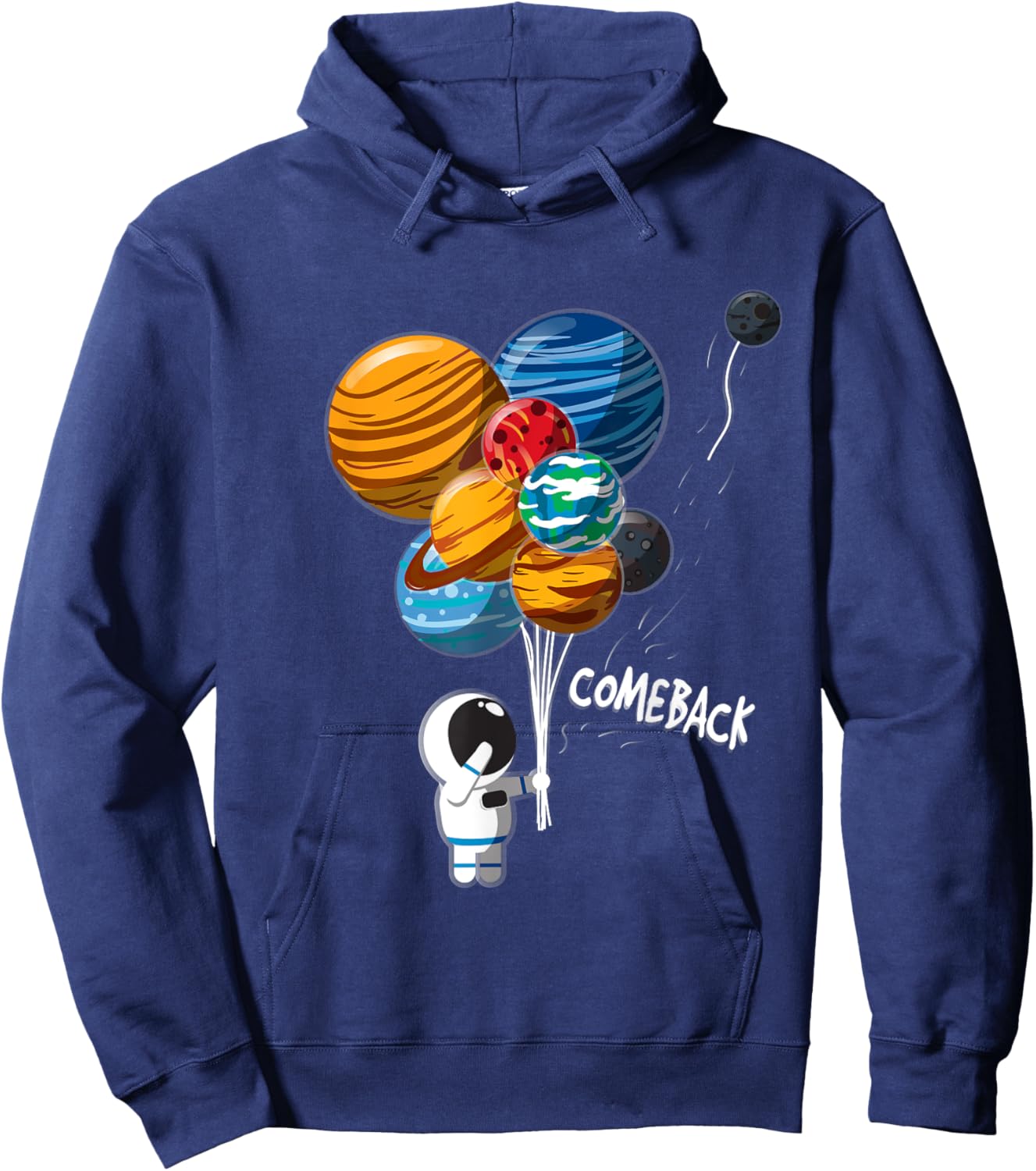 Astronaut Balloon Planets Pluto Outer Space Traveler Hoodie - Hoodie | Navy