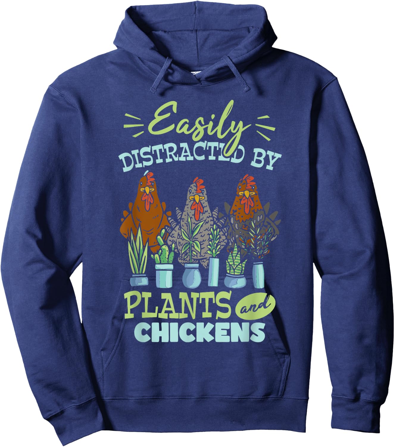 Cute Farming Gardening Plants Plant Garden Chicken Hoodie - Hoodie | Navy