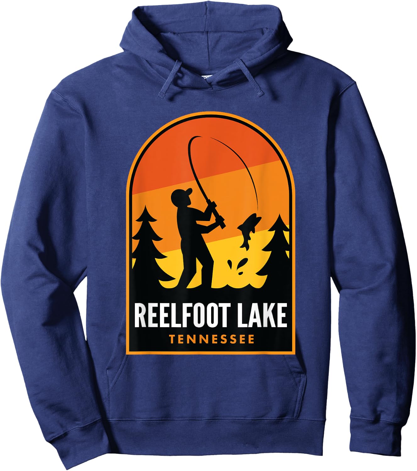 Reelfoot Lake Tennessee Fishing Hoodie - Hoodie | Navy