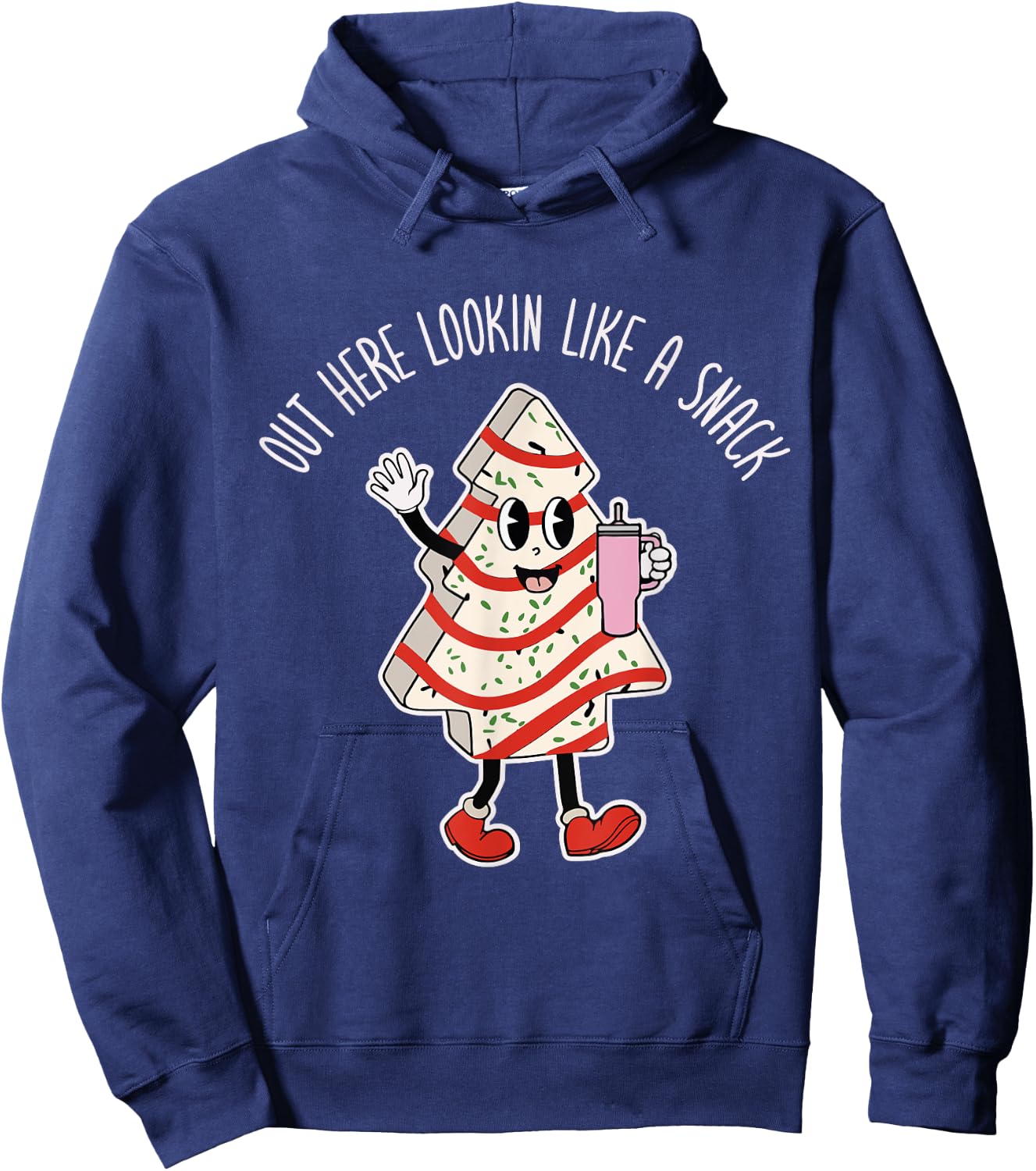 Out Here Looking Like A Snack Groovy Boo Jee Christmas Tree Hoodie - Hoodie | Navy
