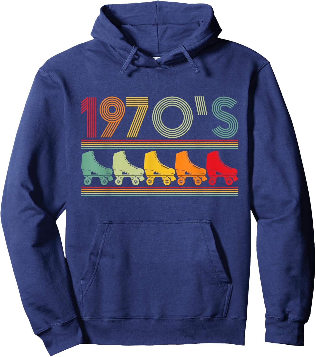 1970's - Speed Roller Skating Roller Derby Skate Skaters Hoodie - Hoodie | Navy