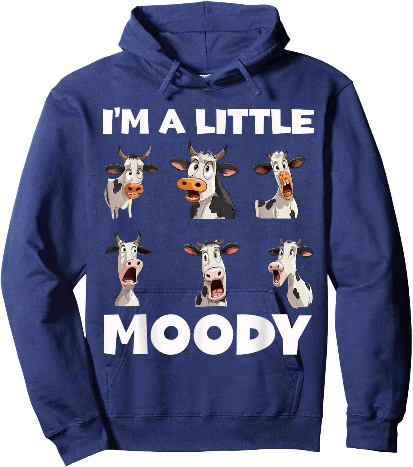 Moody Cow Funny Graphic - I'm A Little Moody Hoodie - Hoodie | Navy