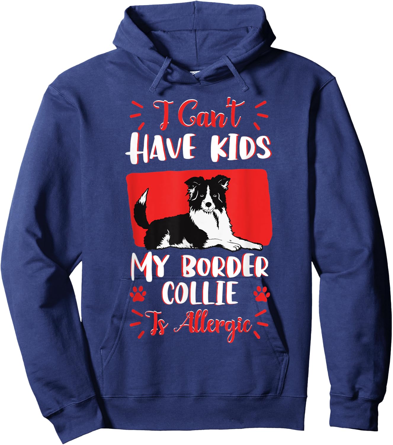 Border Collie Scottish Herding Dog Fur Parent Veterinarian Hoodie - Hoodie | Navy