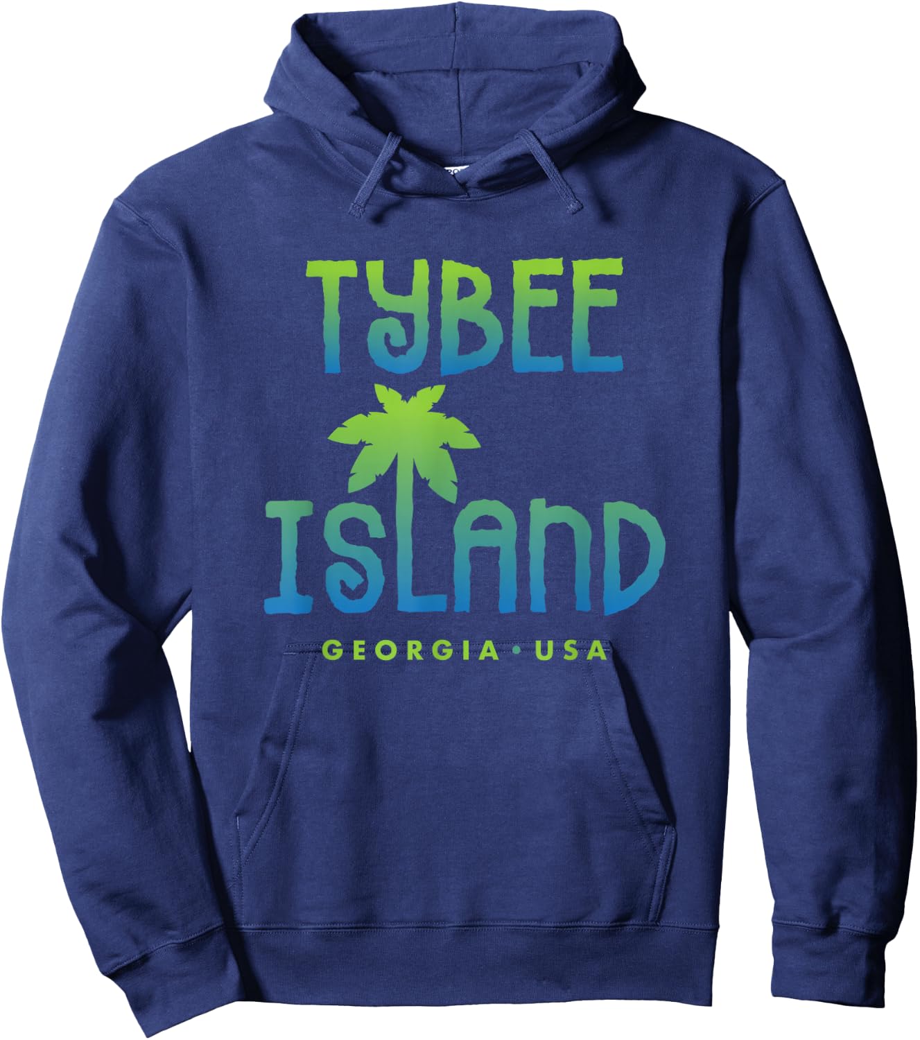 Tybee Island Georgia Typographic Design Hoodie - Hoodie | Navy