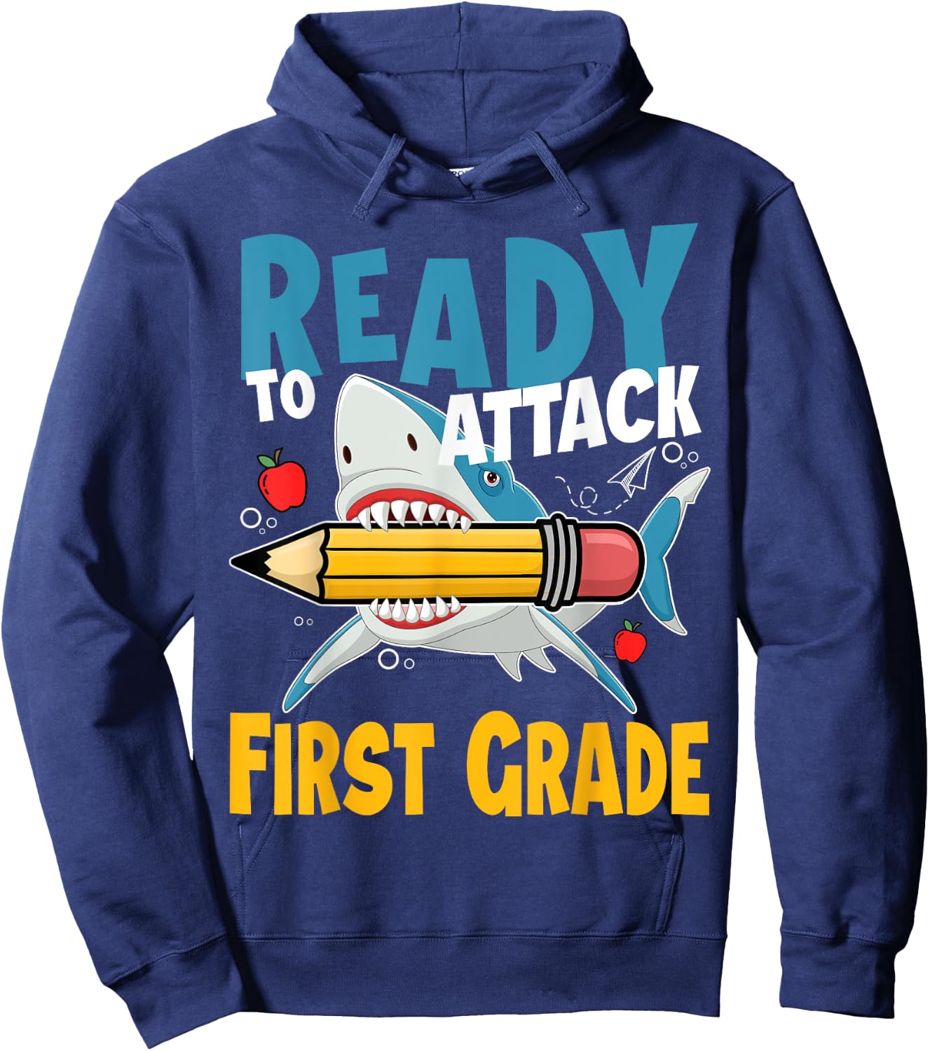 Kids First day of 1st Grade Ready to Attack First Grade Hoodie - Hoodie | Navy
