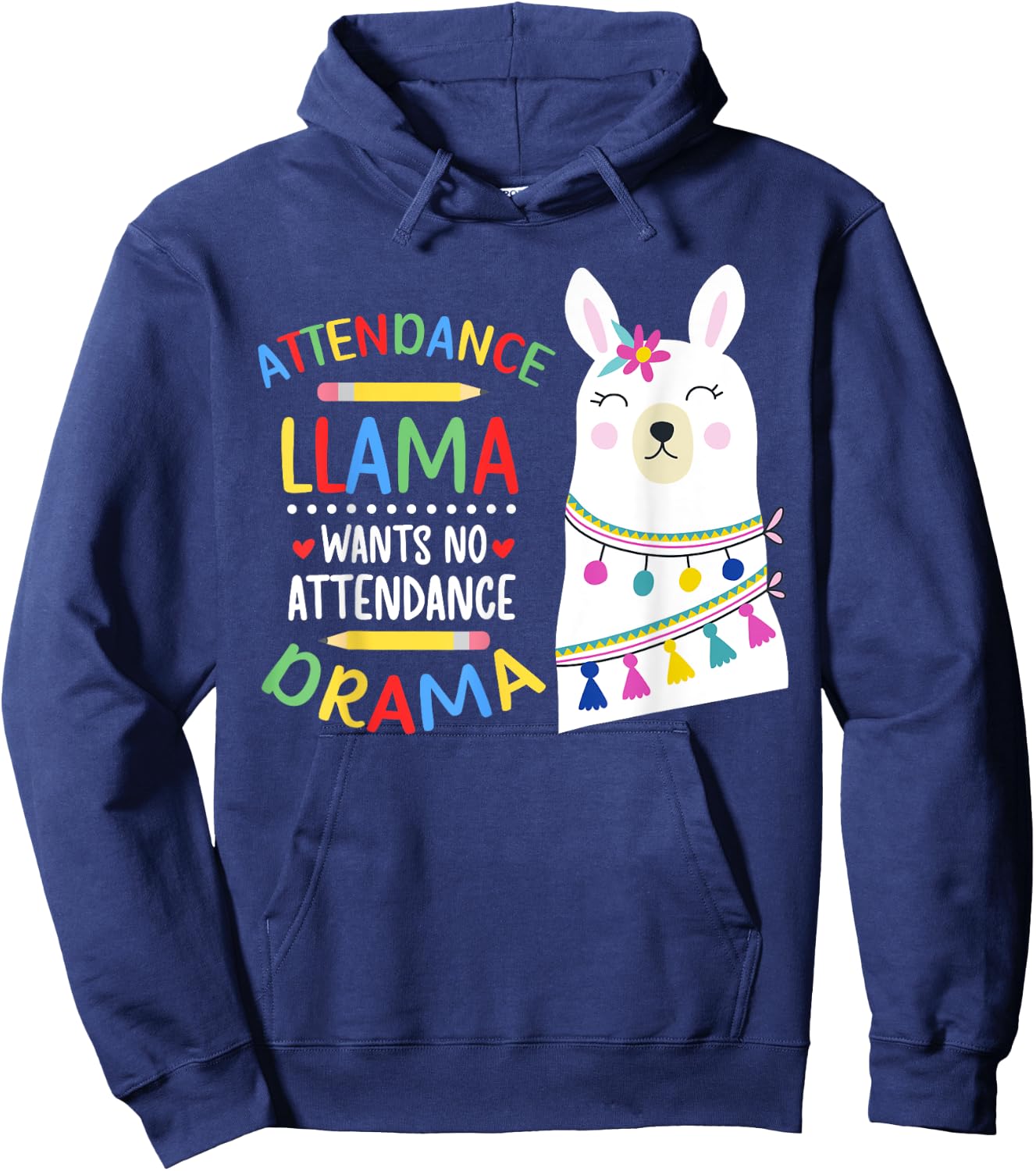 Attendance Llama Attendance Clerk School Attendance Clerk Hoodie - Hoodie | Navy