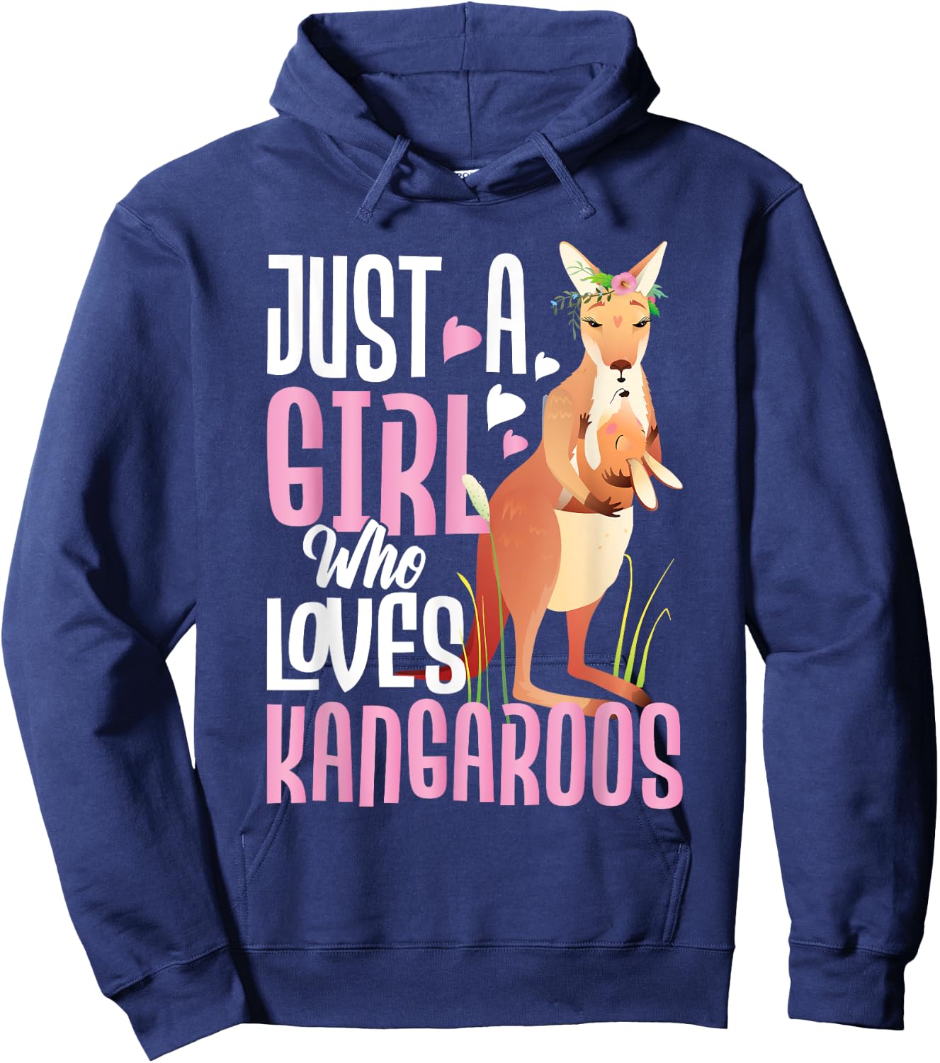 Just A Girl Who Loves Kangaroos - Australian Animal Lover Hoodie - Hoodie | Navy