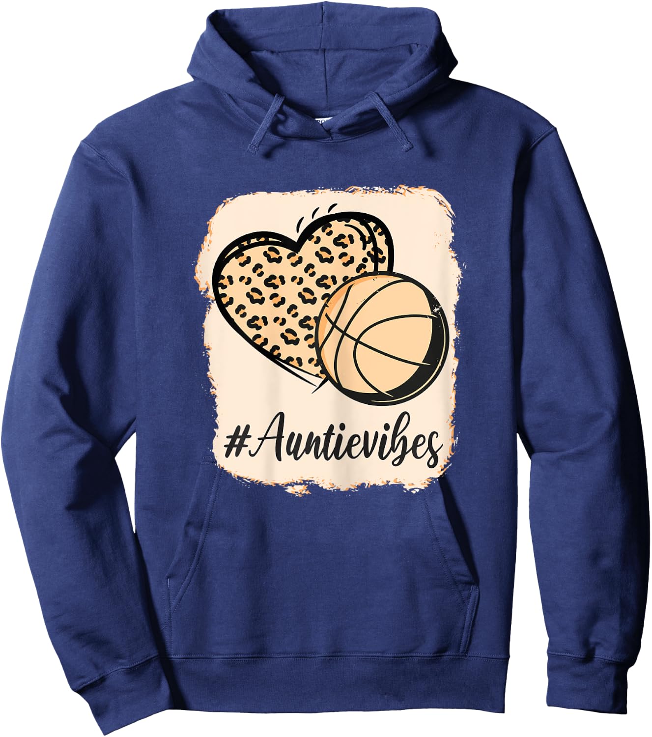Bleached Basketball Vibes Auntie Messy Bun Love Ball Aunt Hoodie - Hoodie | Navy