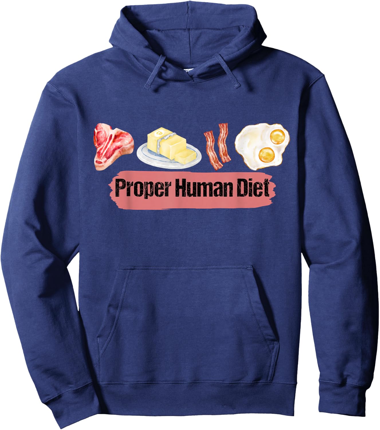 Beef Butter Bacon Eggs Proper Human Diet. lover meat. BBBE Hoodie - Hoodie | Navy