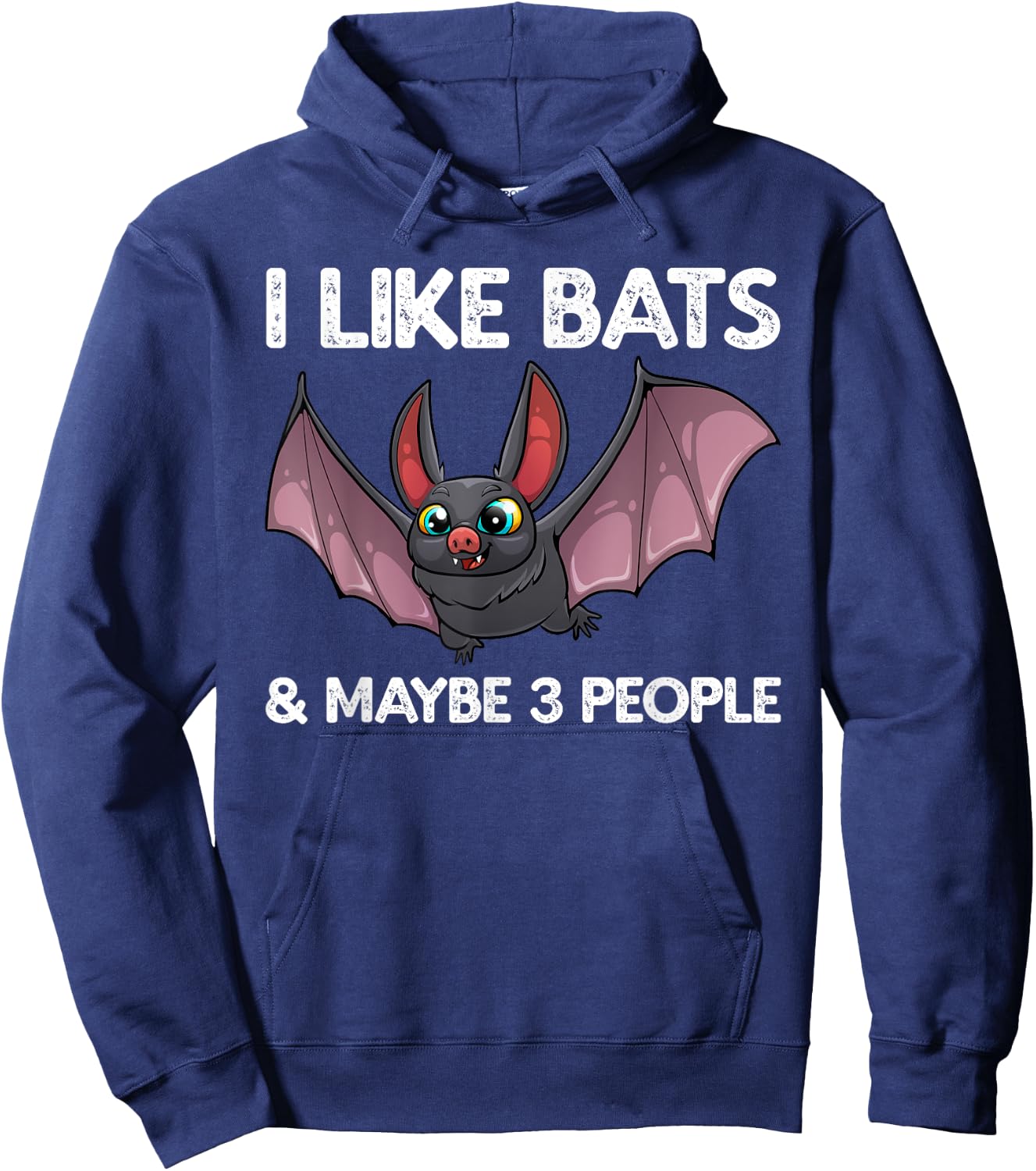Cute Bat Art Women Nocturnal Bird Creature Bat Lover Hoodie - Hoodie | Navy
