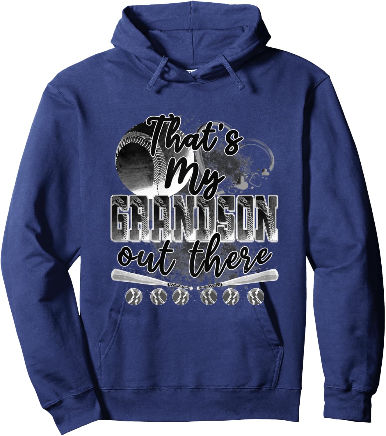 That's My Grandson Out There Gifts Women Baseball Grandma Hoodie - Hoodie | Navy