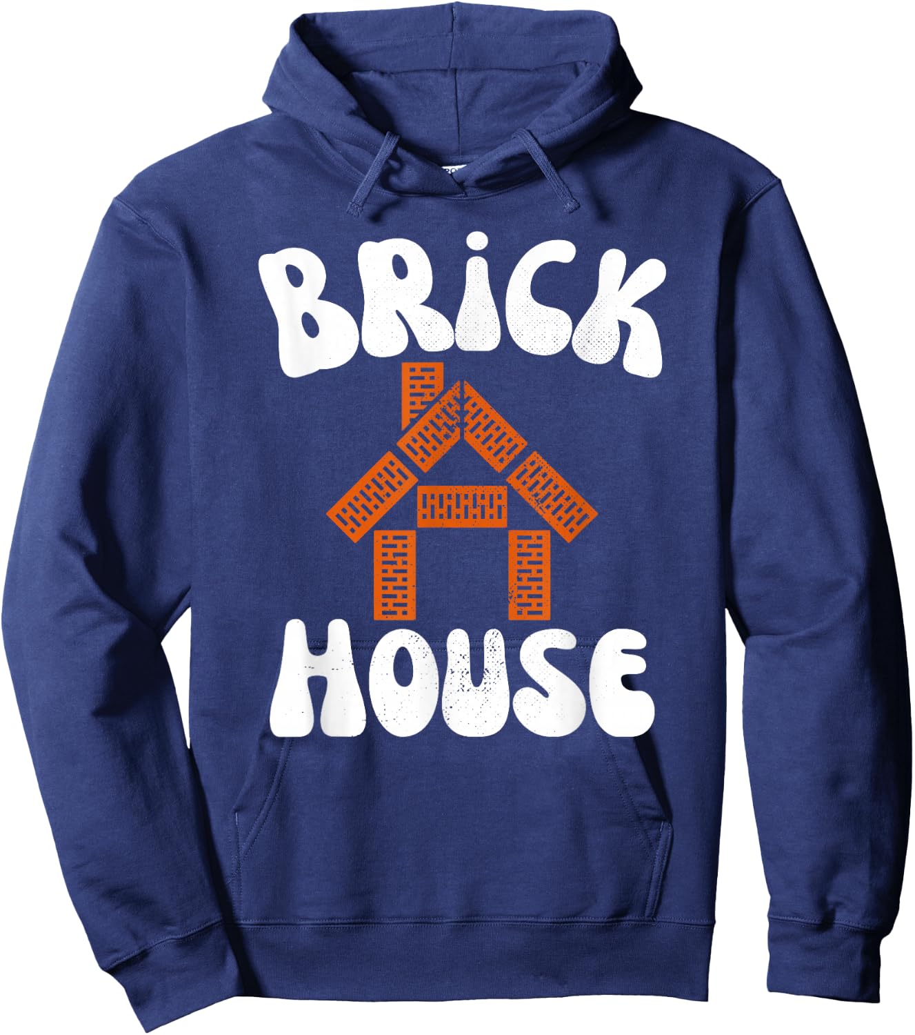 Brick House Retro 70's Vintage Style Costume Themed Funny Hoodie - Hoodie | Navy