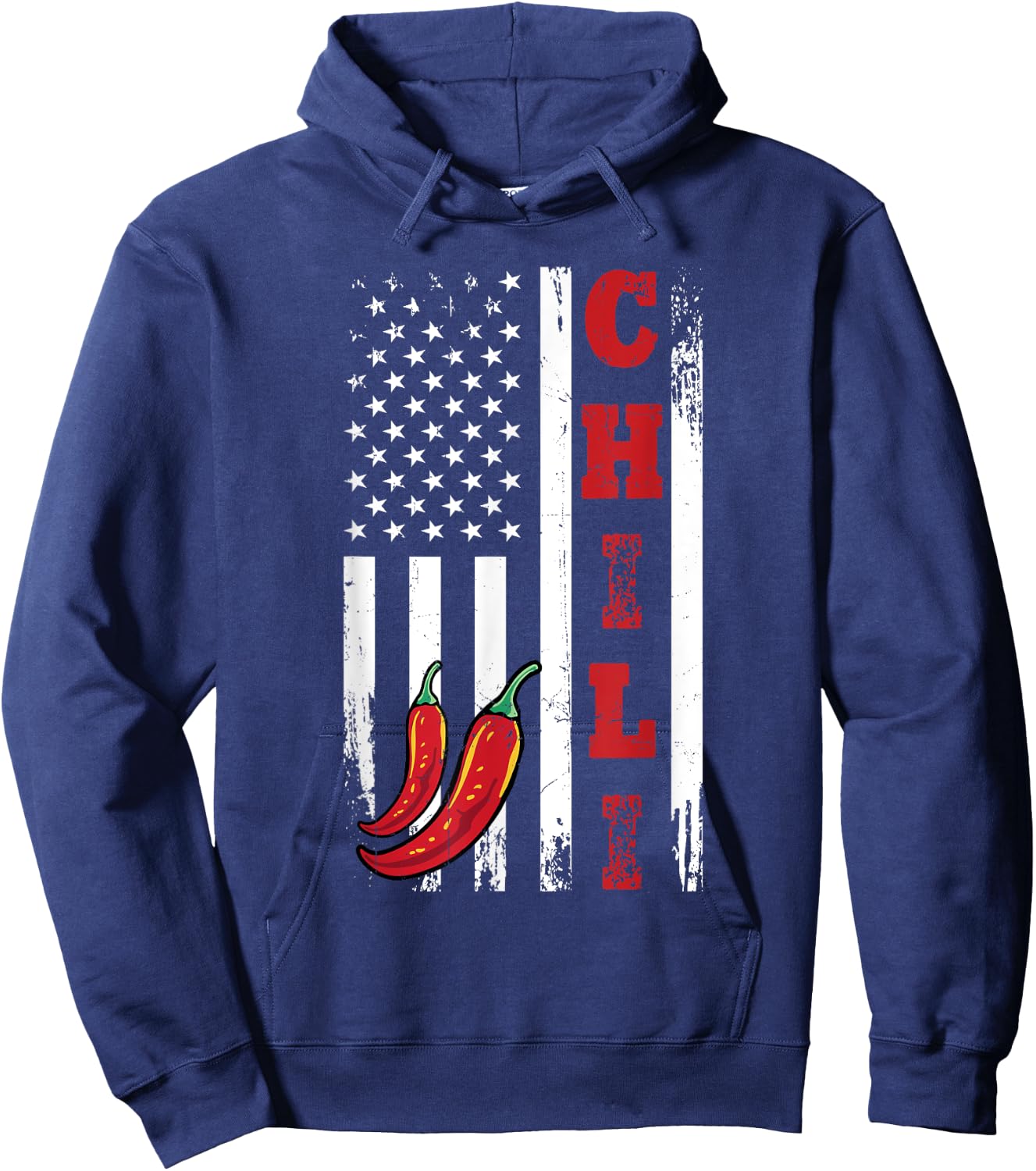 America Chili USA Flag Spicy Red Pepper 4th Of July Hoodie - Hoodie | Navy