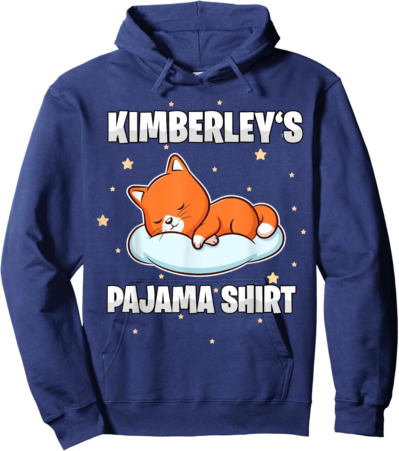 Kimberley's Pajama Shirt - Personalized Sleeping Hoodie - Hoodie | Navy