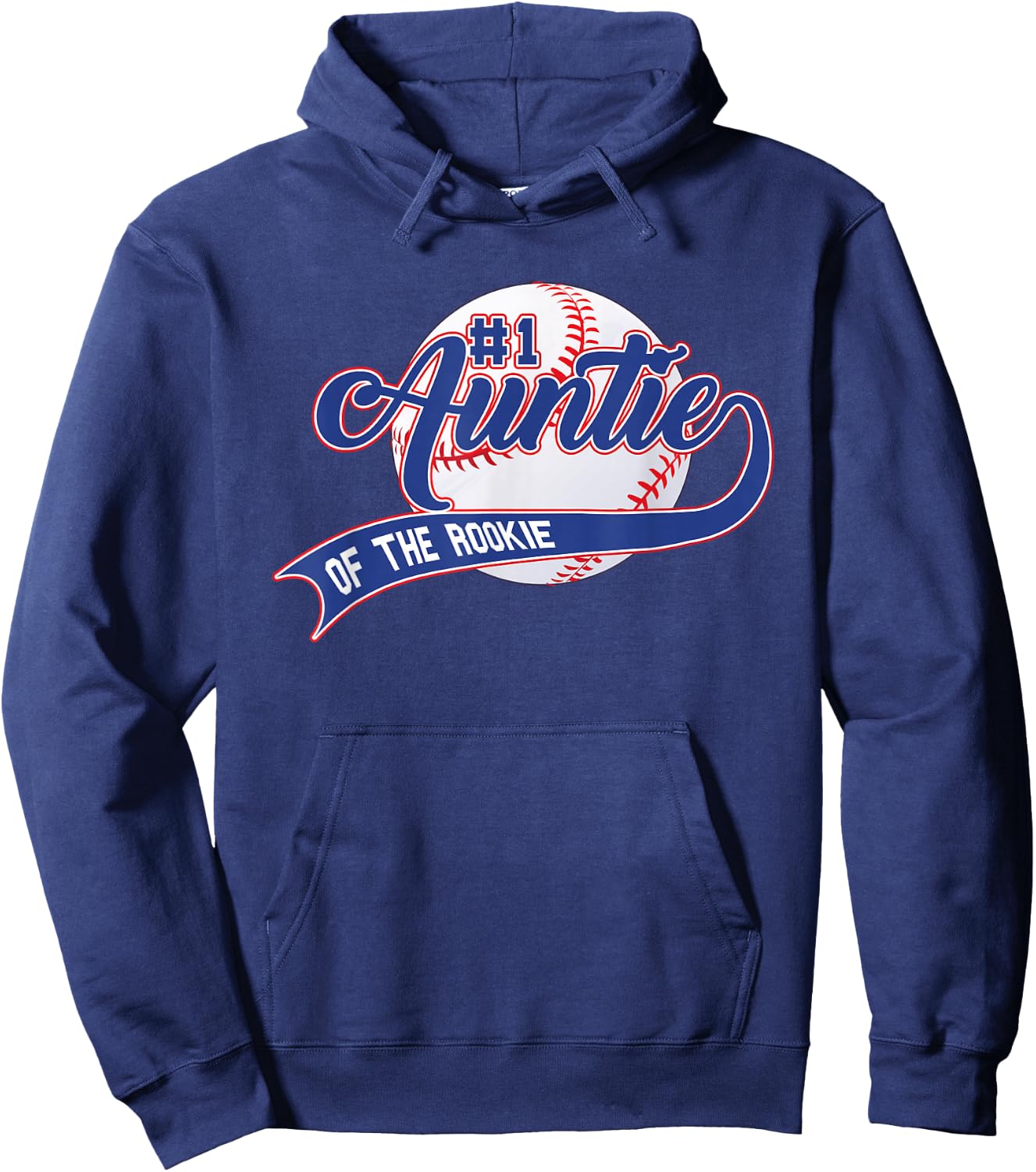Auntie Of The Rookie 1st Birthday Baseball Family Rookie Hoodie - Hoodie | Navy