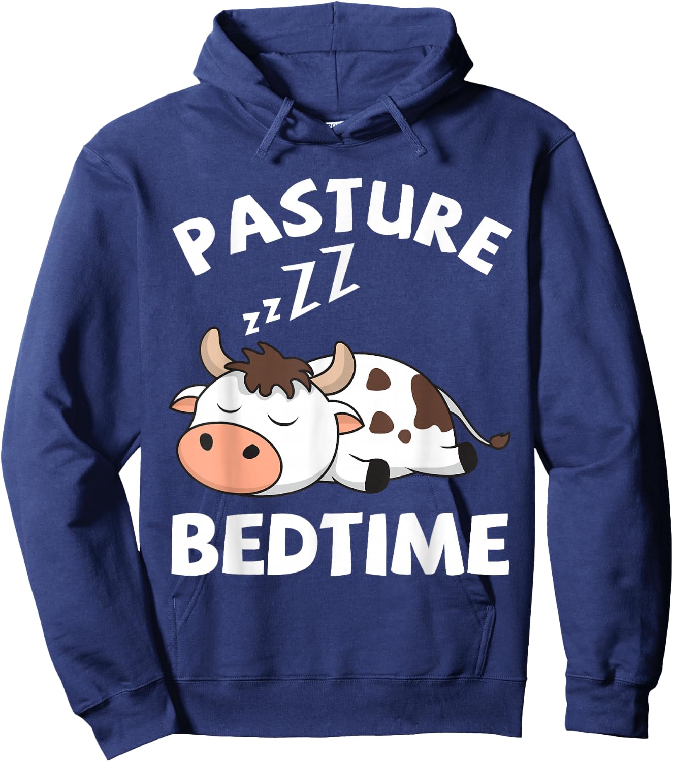 Pasture Bedtime Cows Lovers Funny Cattle Farmer Cow Farm Hoodie - Hoodie | Navy