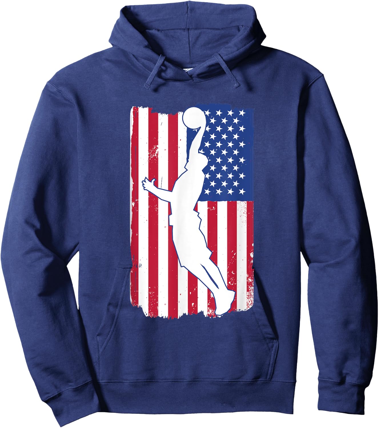 Basketball Player Basketball USA Team Coach American Flag Hoodie - Hoodie | Navy