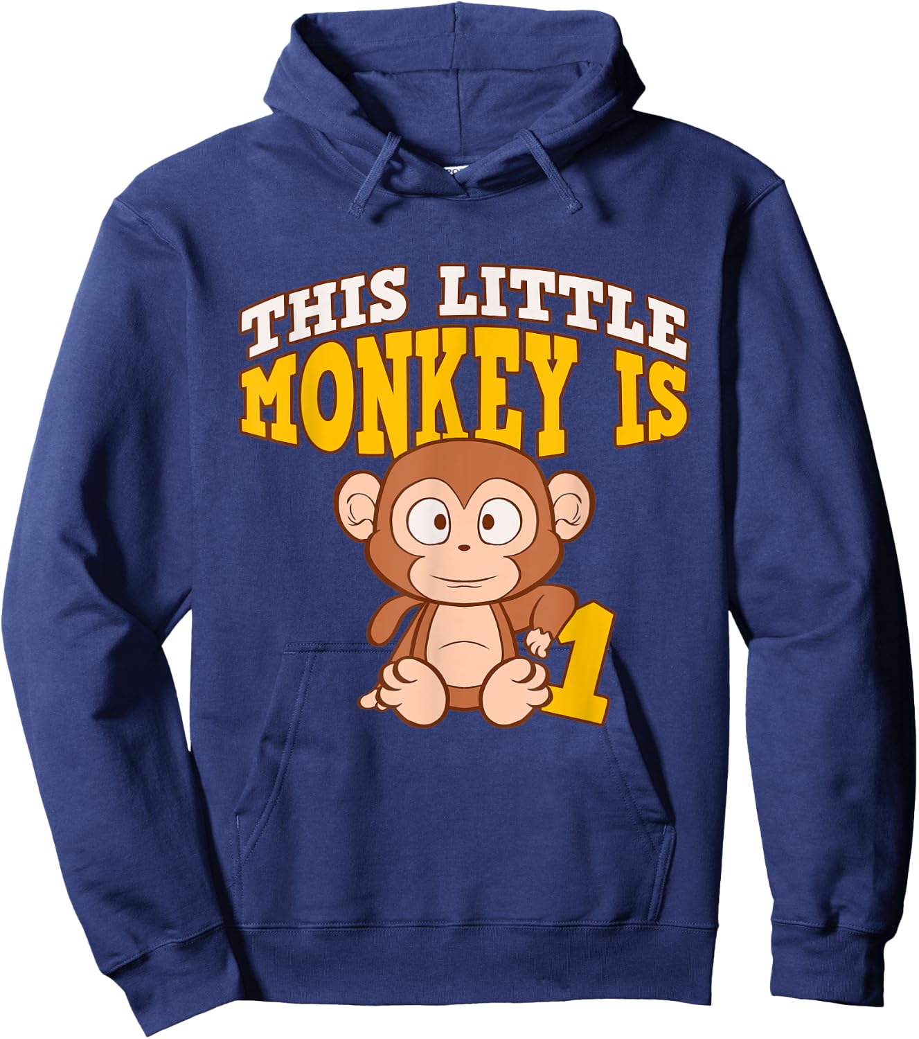 This Little Monkey Is 1 1st Birthday Party Bday Celebrant Hoodie - Hoodie | Navy
