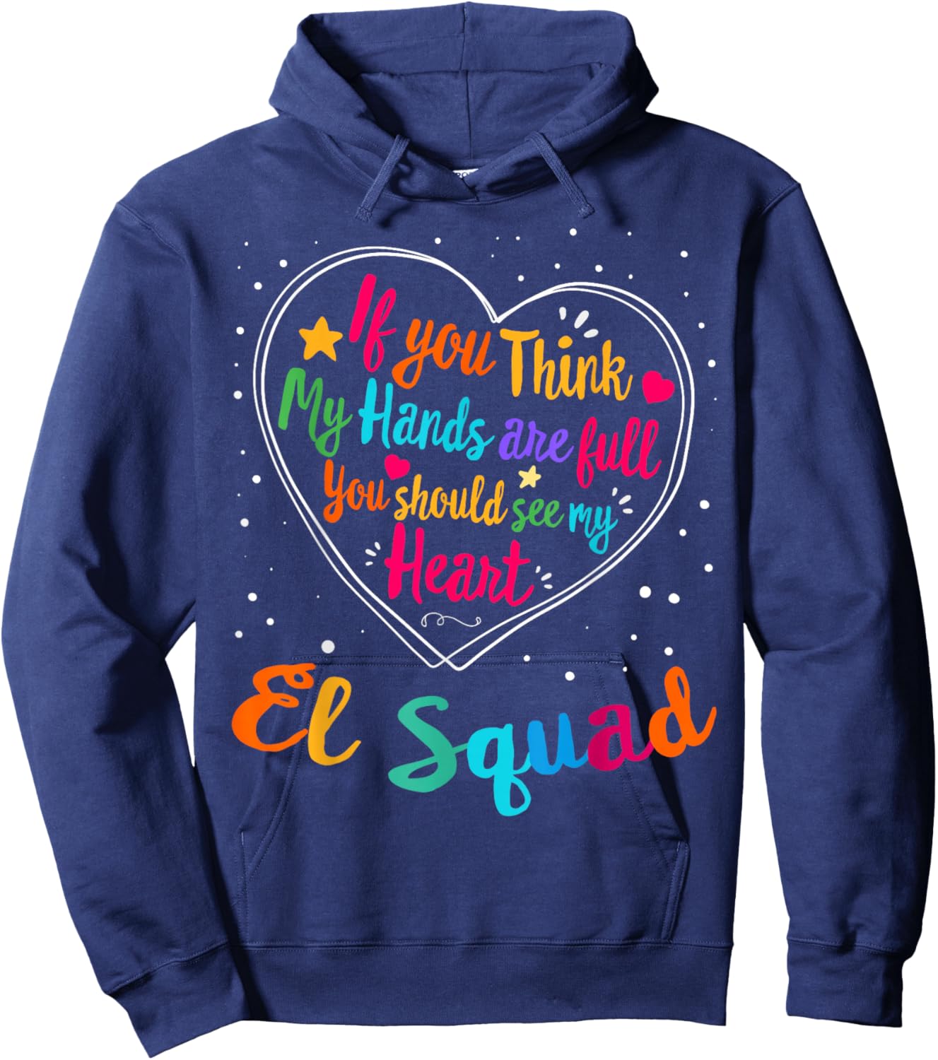 EL Squad Appreciation Week Back to School Heart Hoodie - Hoodie | Navy
