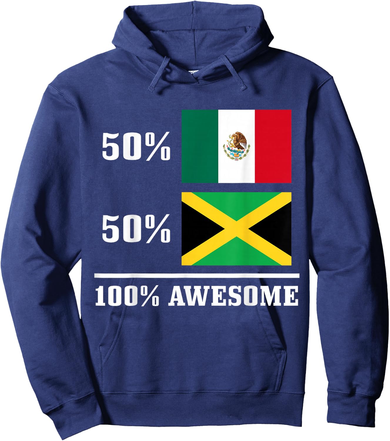 Mexico Jamaica Mexican Jamaican Flag Pride Funny Hoodie - Hoodie | Navy