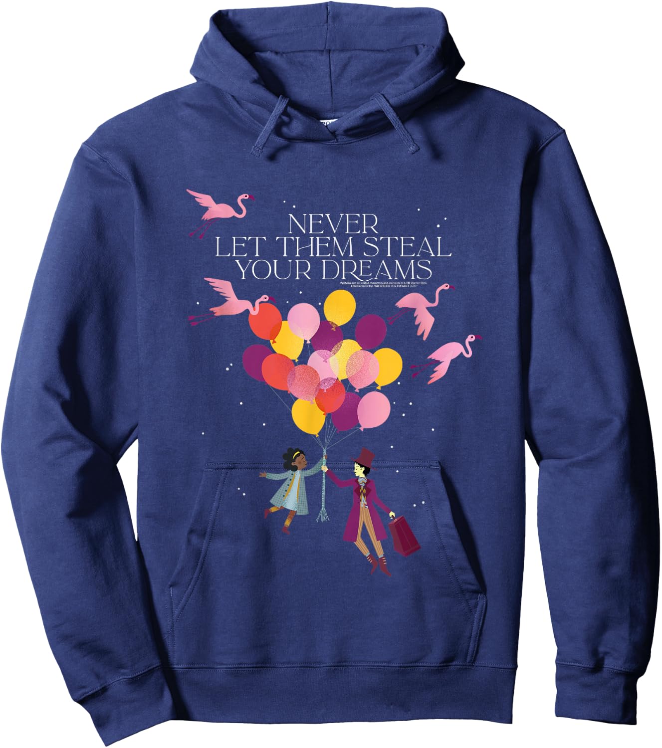 Wonka Movie Noodle and Wonka Balloon Silhouettes Hoodie - Hoodie | Navy