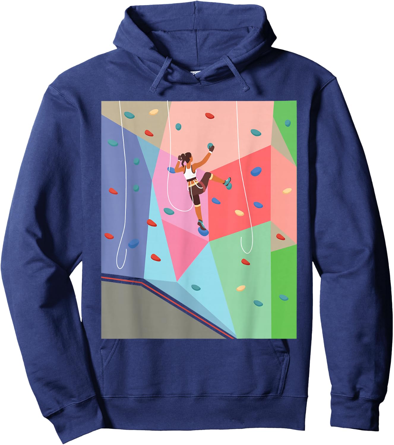 Wall Climbing Girl - Rock Climber Indoor Sports Adventure Hoodie - Hoodie | Navy