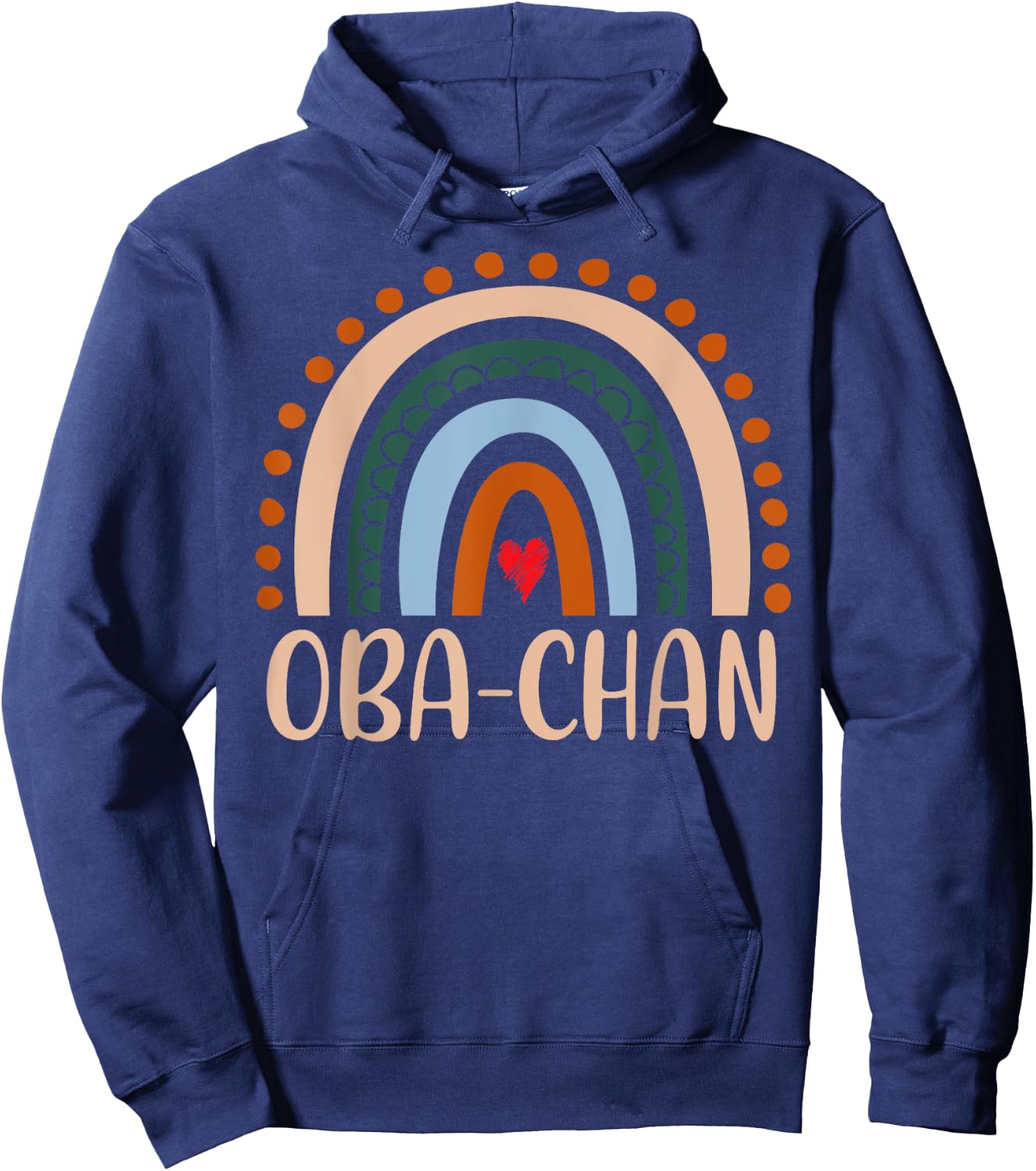 Oba-Chan Rainbow Grandma Cute Mothers Day Funny Oba-Chan Hoodie - Hoodie | Navy