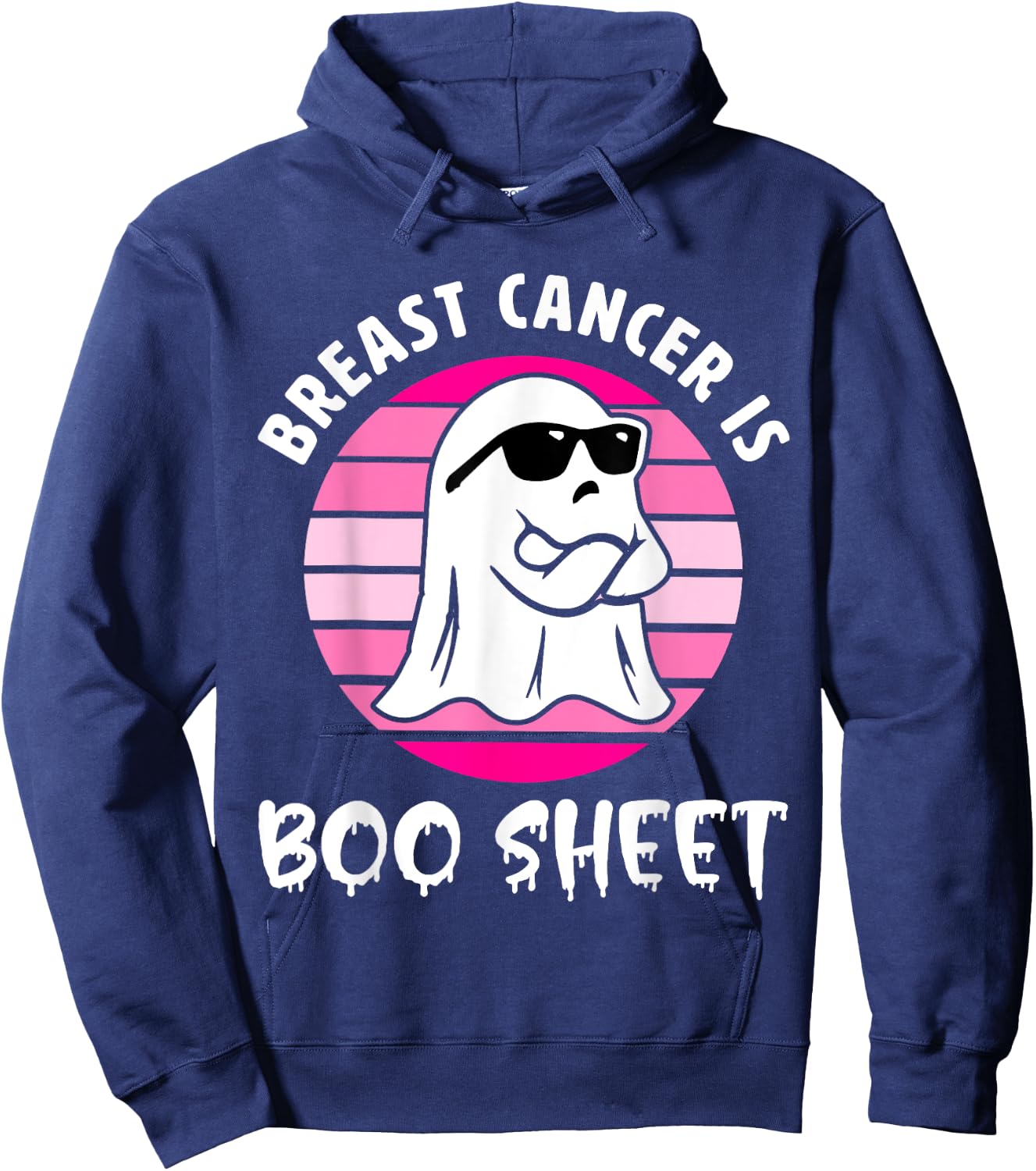 Breast Cancer Is Boo Sheet Halloween Breast Cancer Awareness Hoodie - Hoodie | Navy