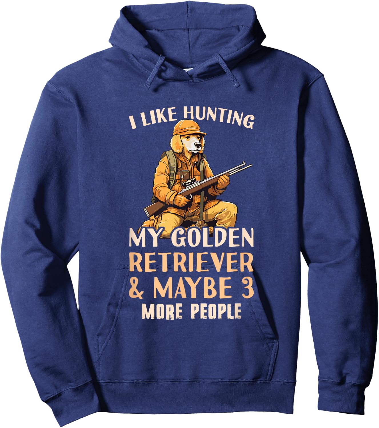 Golden Retriever Hunter Outfit & Golden Retriever Hunting Hoodie - Hoodie | Navy