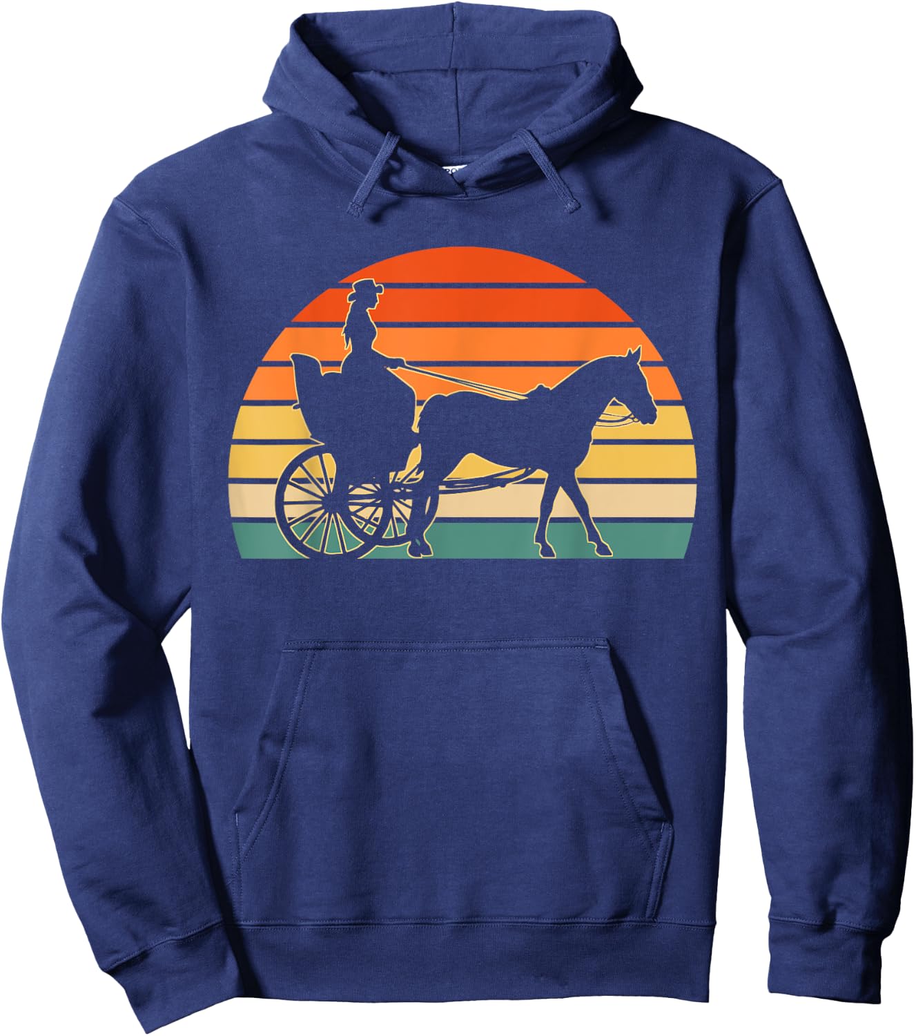 Horse Carriage Driving Women Horse Riding Cowgirl Hoodie - Hoodie | Navy
