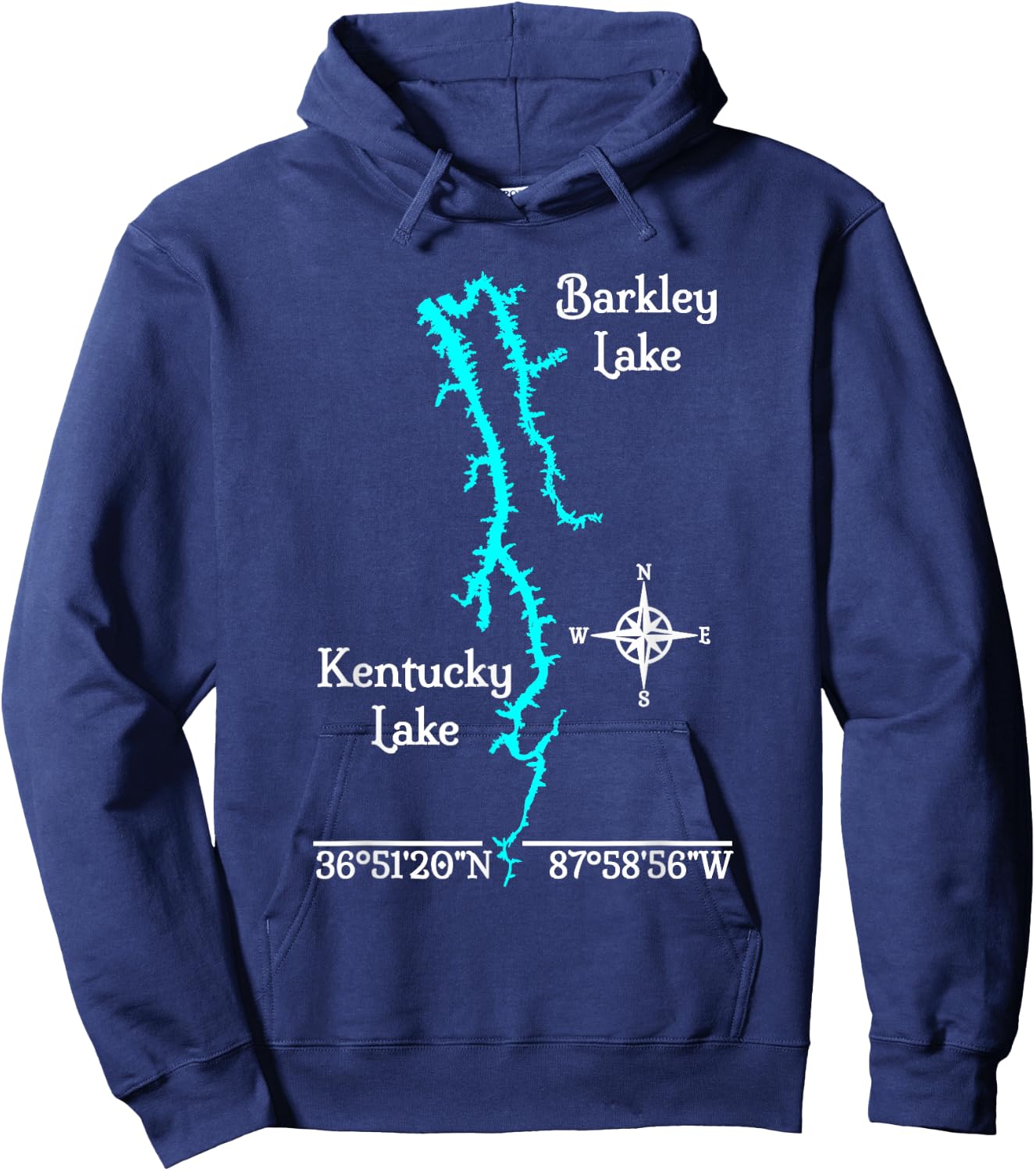 Kentucky & Barkley Lake, Kentucky & Tennessee Hoodie - Hoodie | Navy