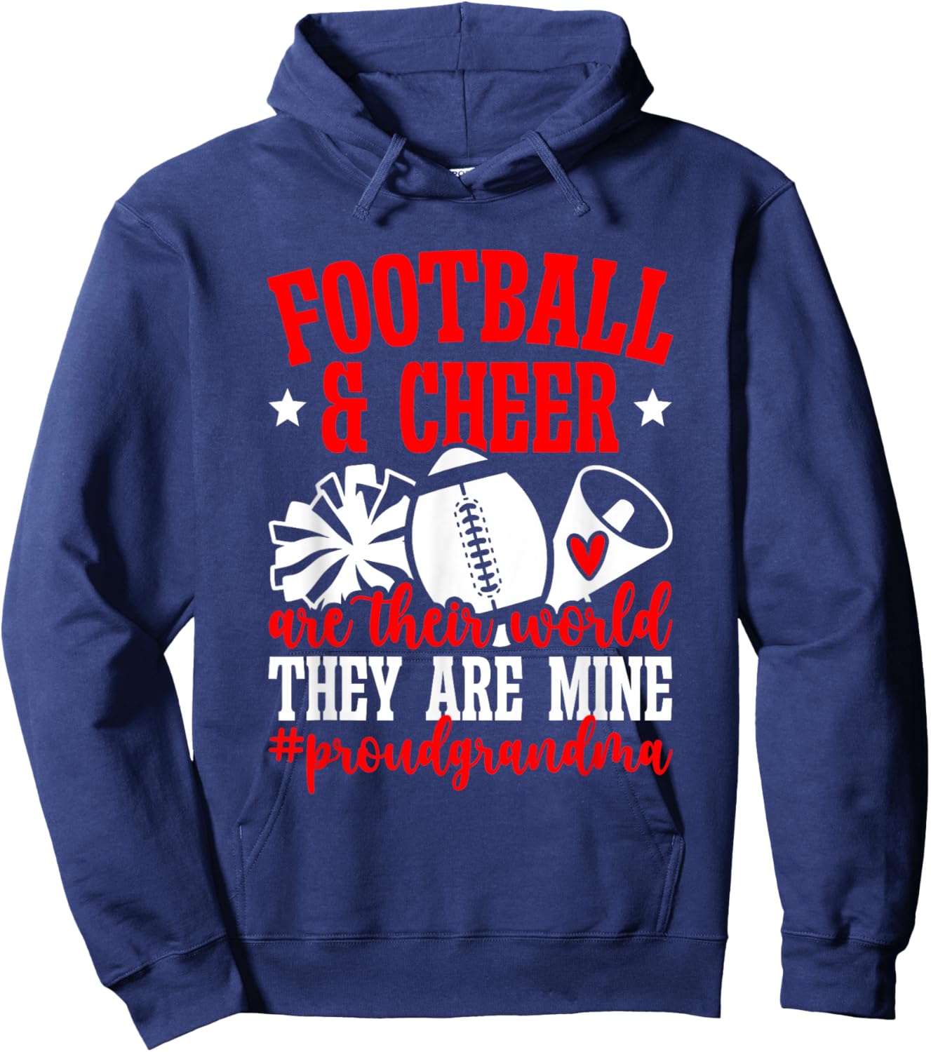 Football & Cheer Grandma Cheerleading and Football Grandma Hoodie - Hoodie | Navy