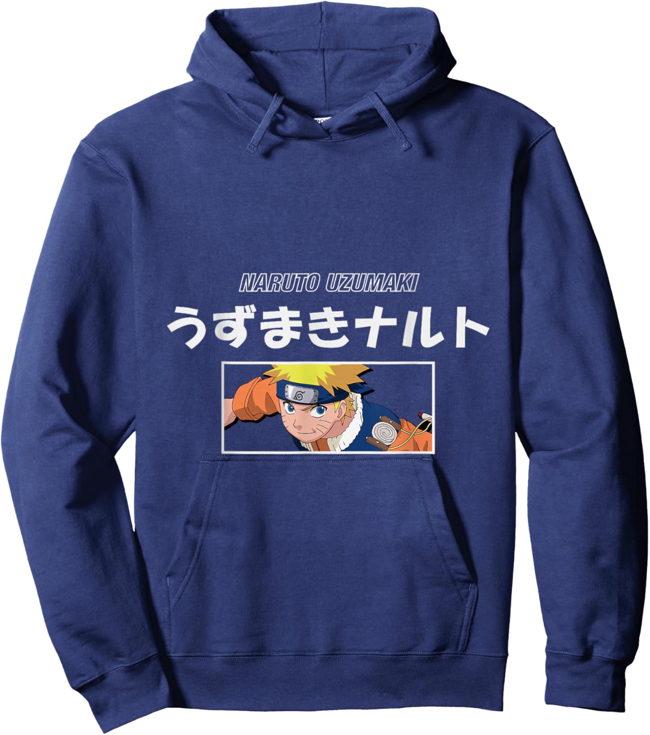 Naruto Classic Naruto Uzumaki Kanji Letters Hoodie - Hoodie | Navy