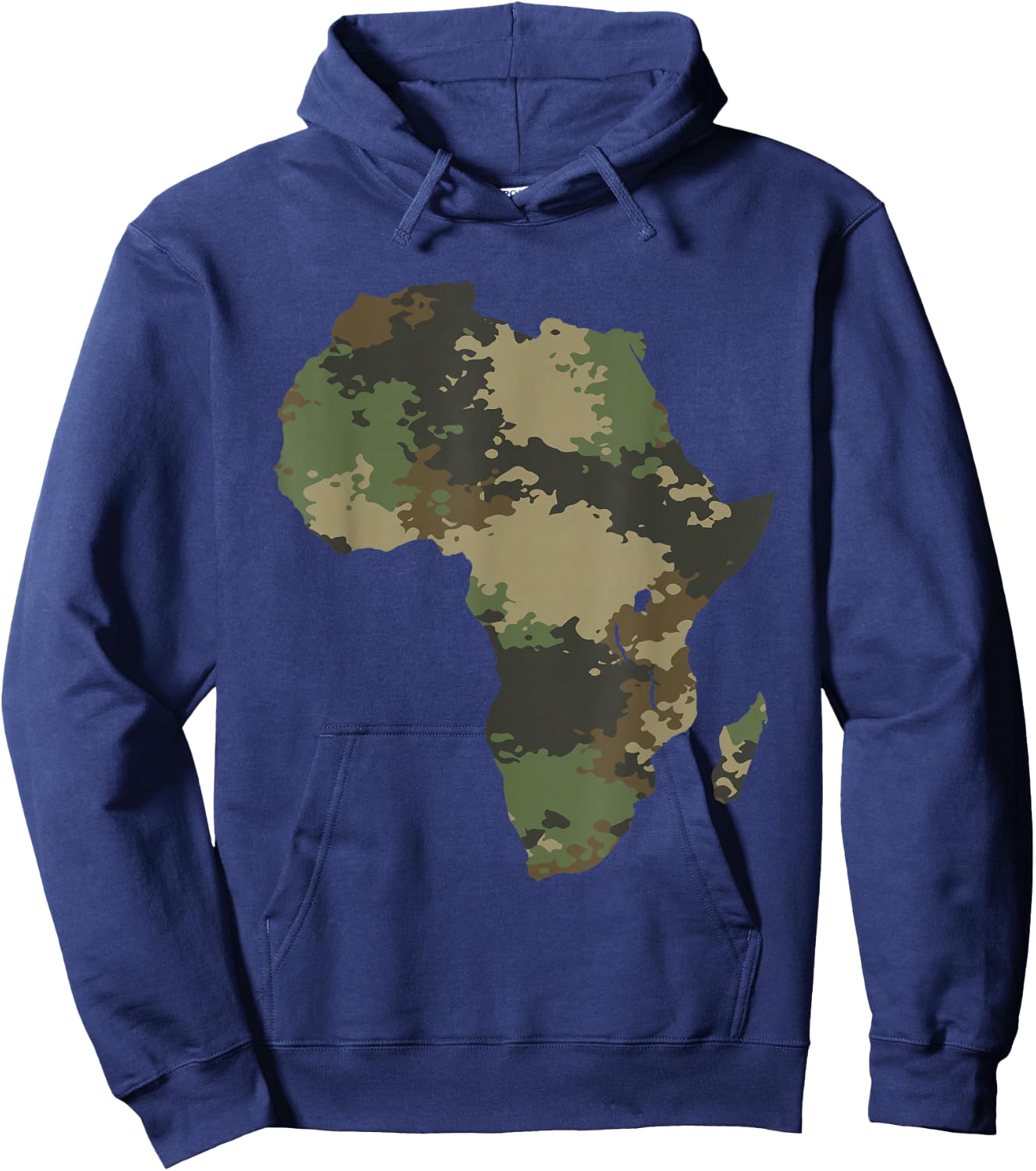 Africa Continent Map Camo Pattern African Defense Safari Hoodie - Hoodie | Navy