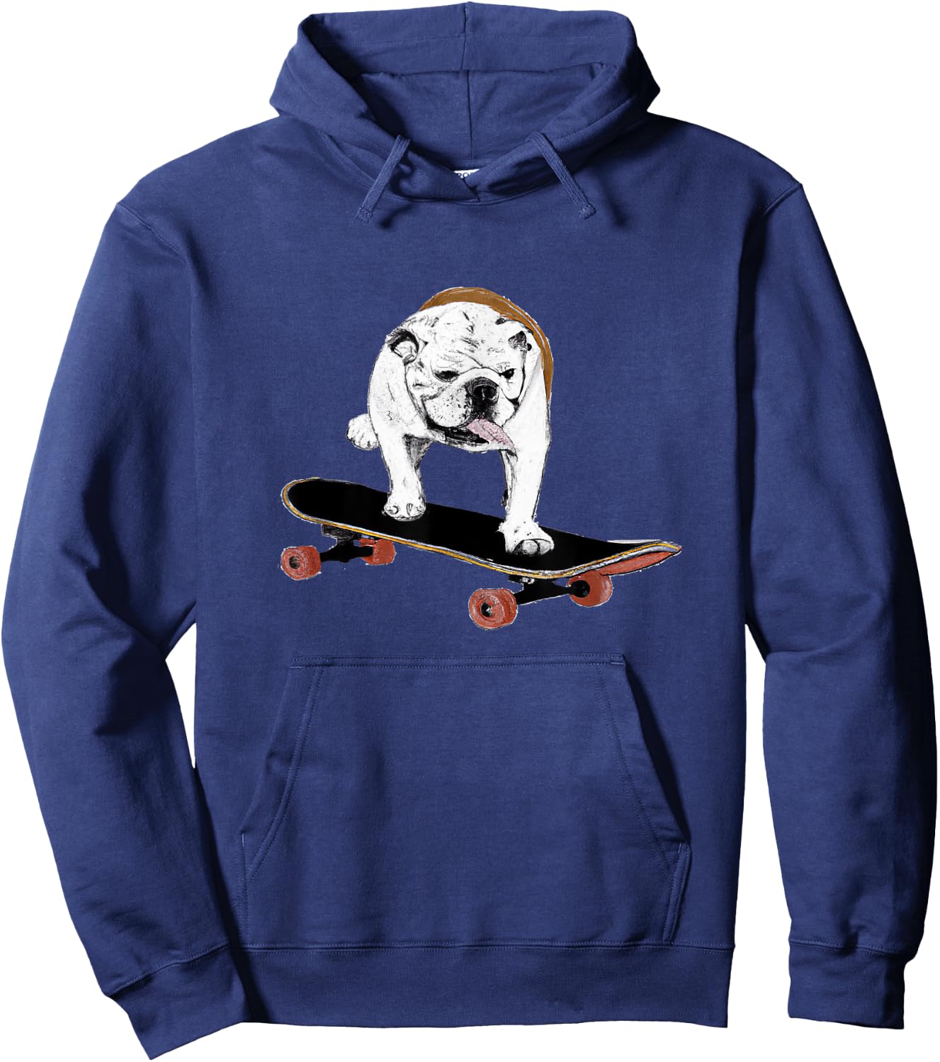 English Bulldog on a Skateboard Women Kids Hoodie - Hoodie | Navy