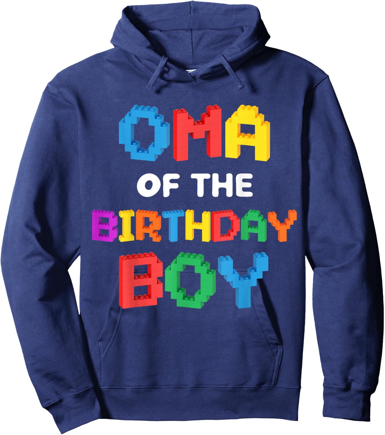 Oma of the Birthday Boy Master Builder Bricks Blocks Hoodie - Hoodie | Navy