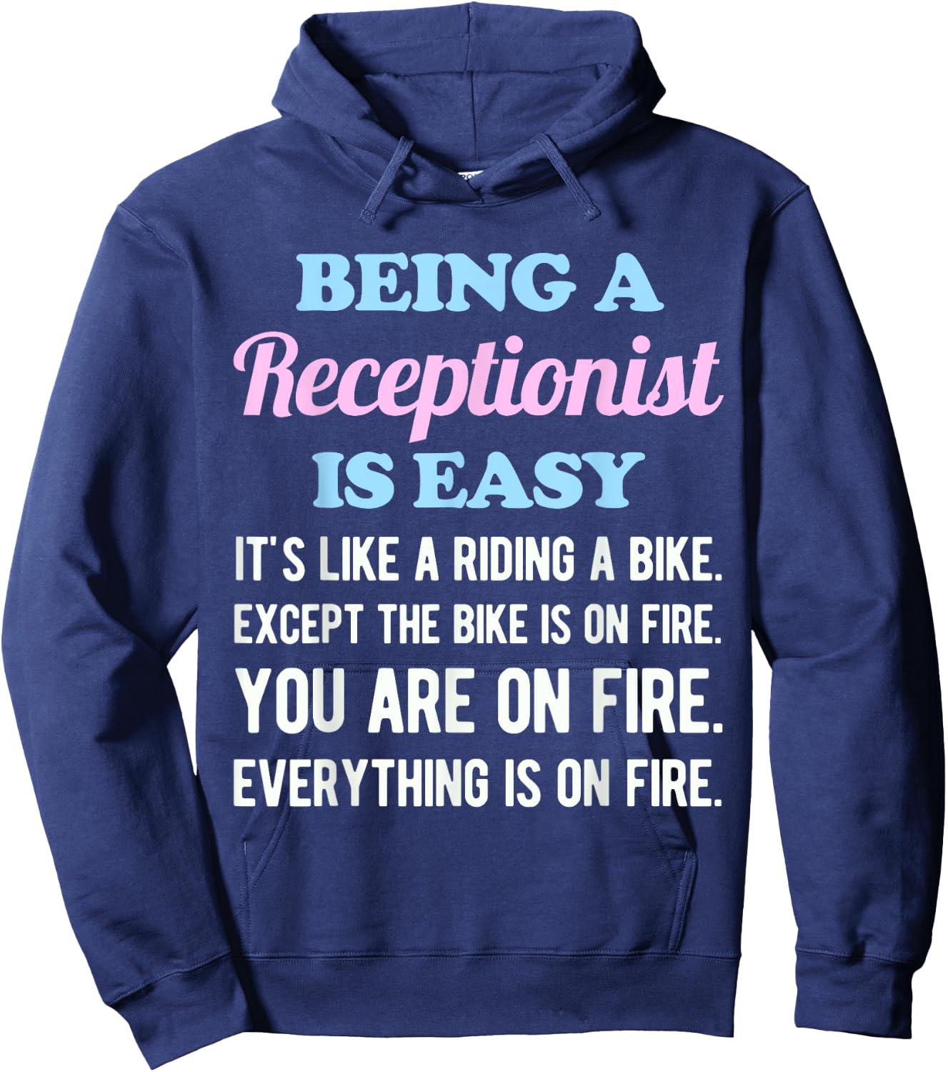 Funny Receptionist Doctor Office Vet School Desk Hoodie - Hoodie | Navy
