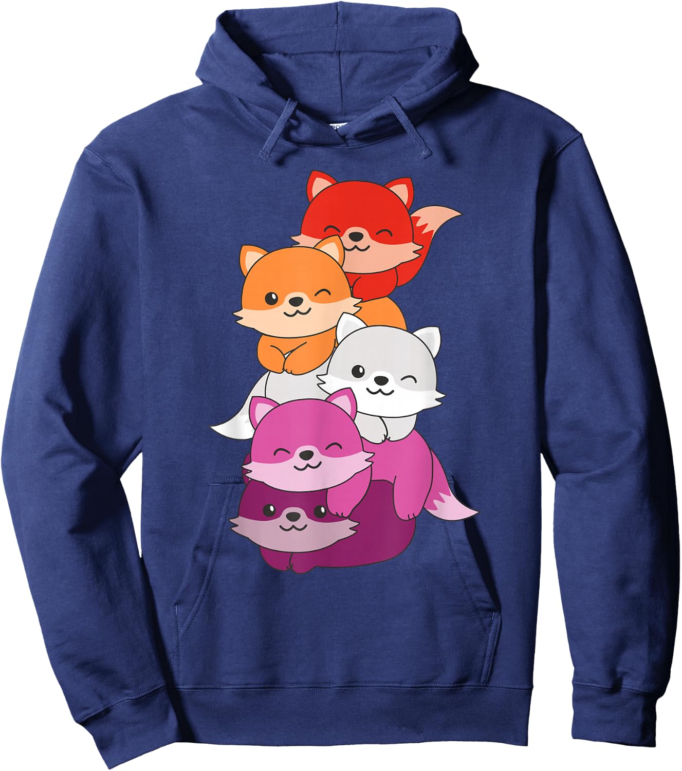 Lesbian Flag Pride Month Lgbtq Lesbian Fox Hoodie - Hoodie | Navy
