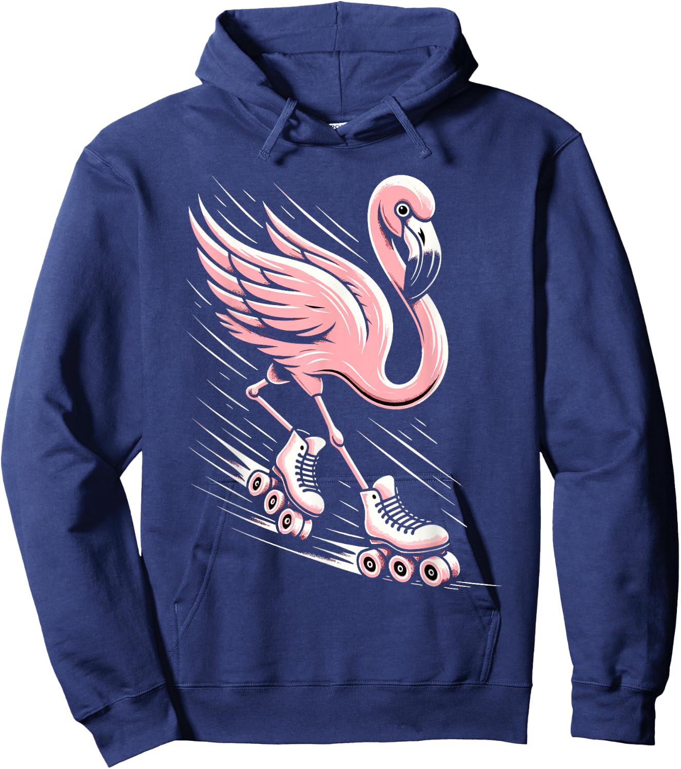 Flamingo Roller Skating Rollerskating Inline Skates Hoodie - Hoodie | Navy